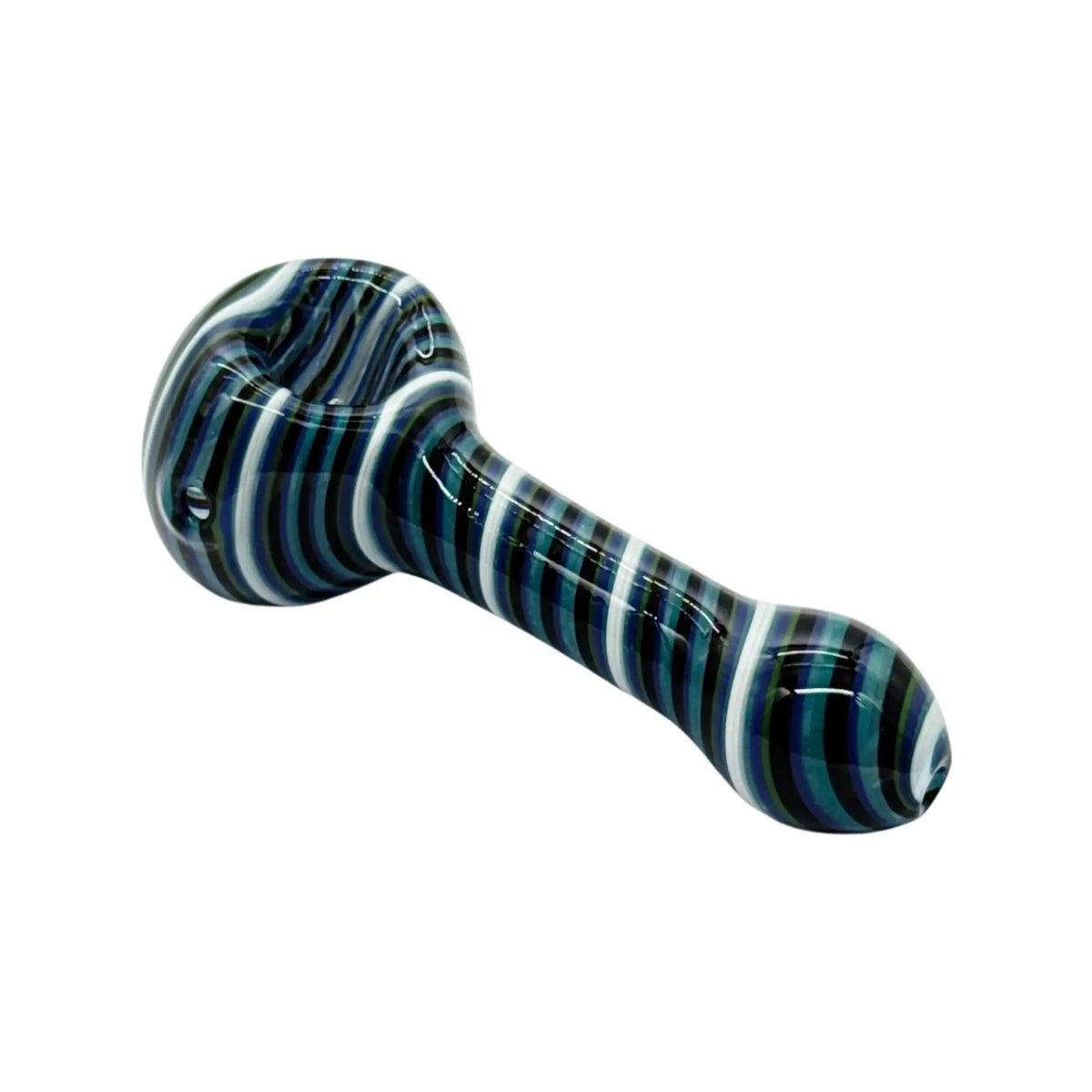 Kompakte Glaspfeife von G-SPOT 100 x 40 mm in Blau, Schwarz und Weiß