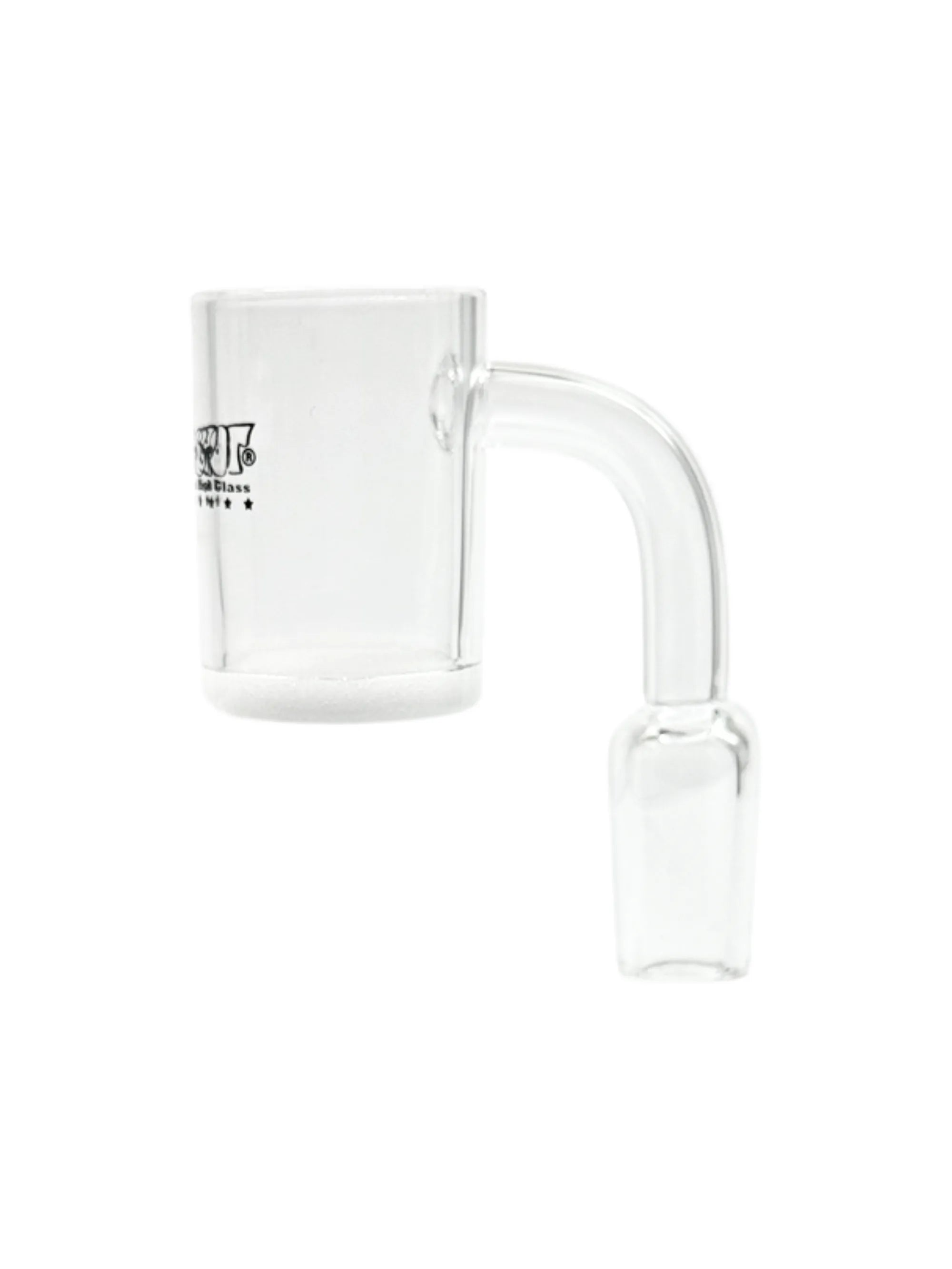 Seitenansicht des Quarzbangers von G-SPOT mit gesinterter Quarzplatte für gleichmäßige Hitzeverteilung.