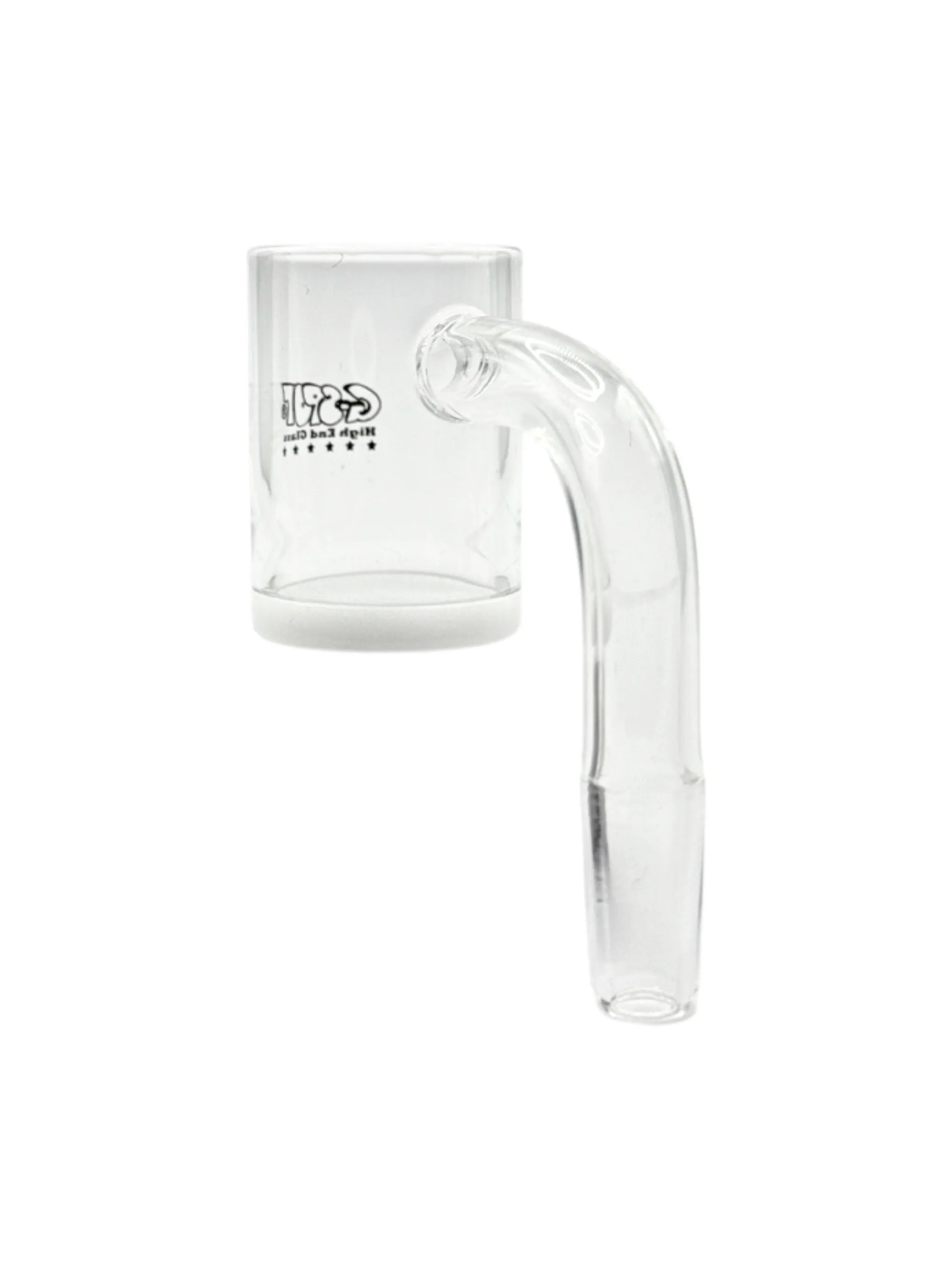 Detailaufnahme von G-SPOT Quarzbanger mit gesinterter Quarzplatte für gleichmäßige Hitzeverteilung beim Quarzbanger.