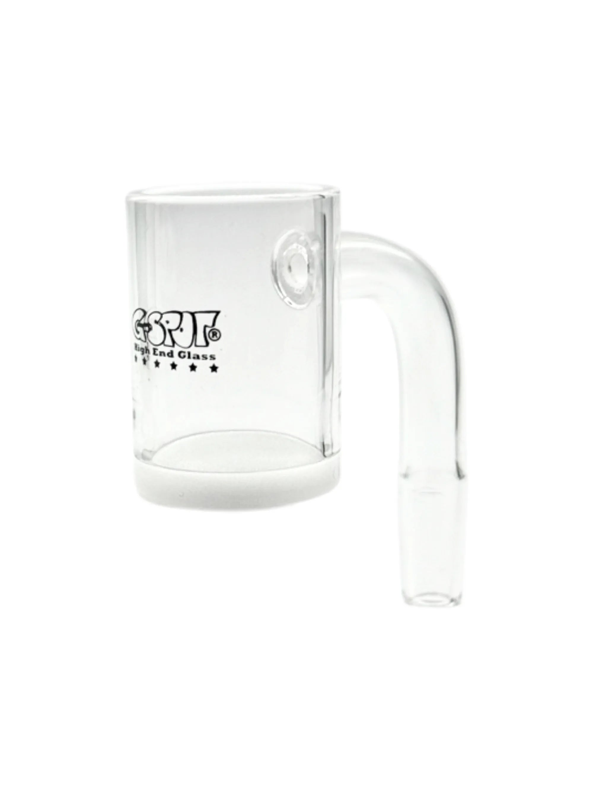 G-SPOT Quarzbanger NS10 90 Grad mit 25 mm Durchmesser aus robustem Quarzglas, extra große Fläche für besseres Handling.