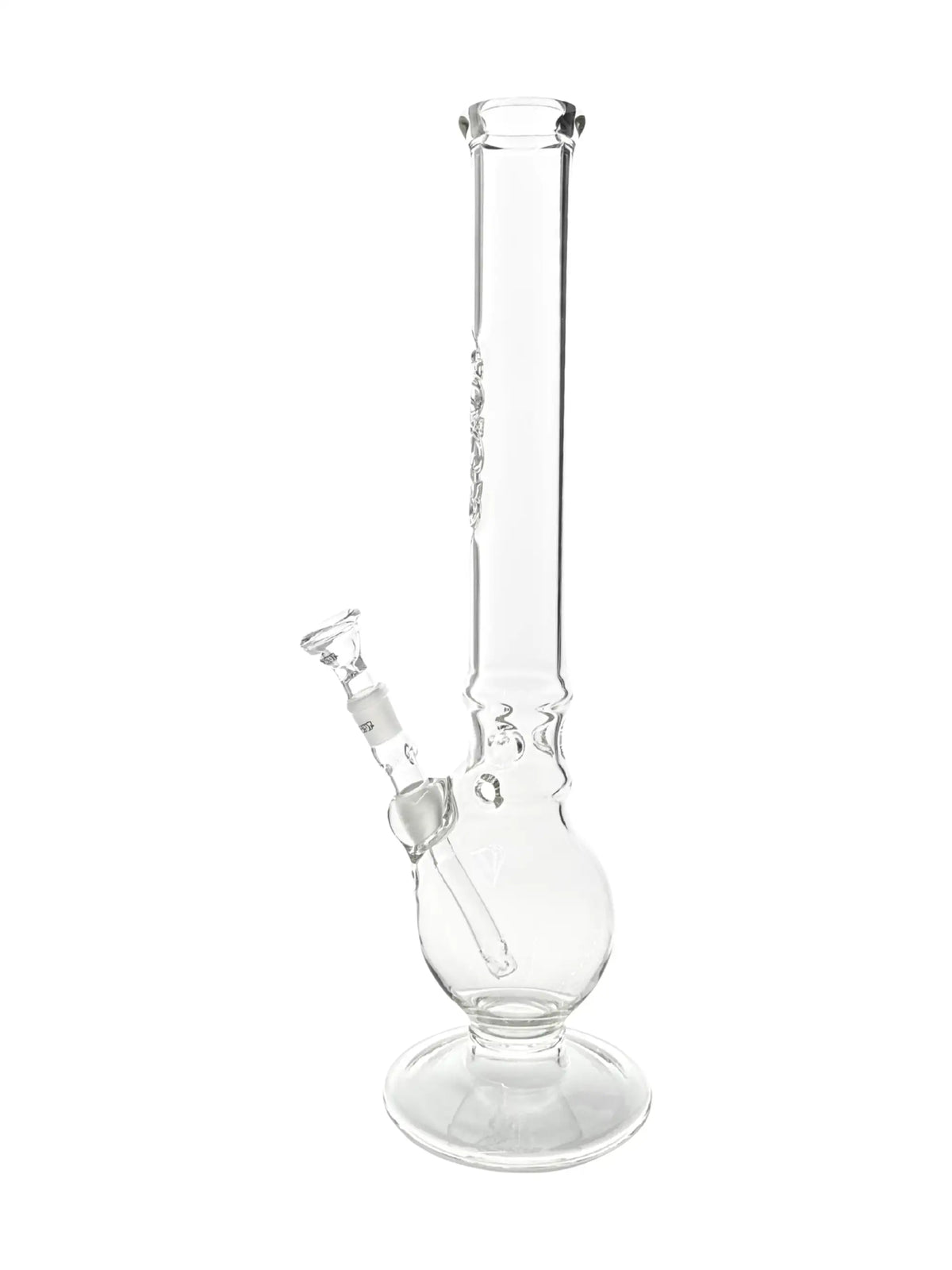 G-SPOT Ringball Bong 50 x 500 x 5 mm mit Eiseinstichen und stabilem Standfuß.