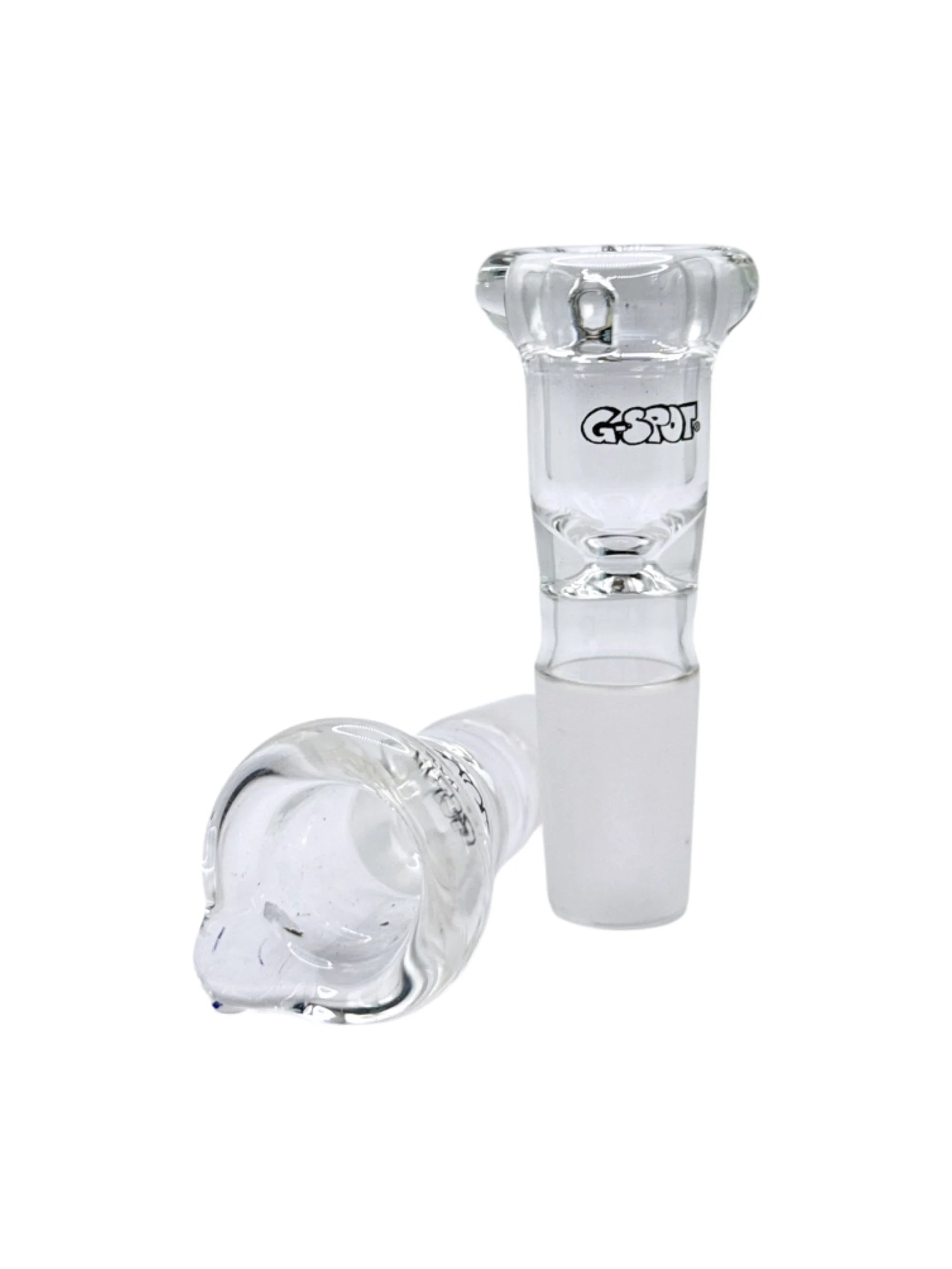G-SPOT Steckkopf klein NS 18.8 aus dickwandigem Glas mit Wegrollschutz für sicheren und stabilen Einsatz.