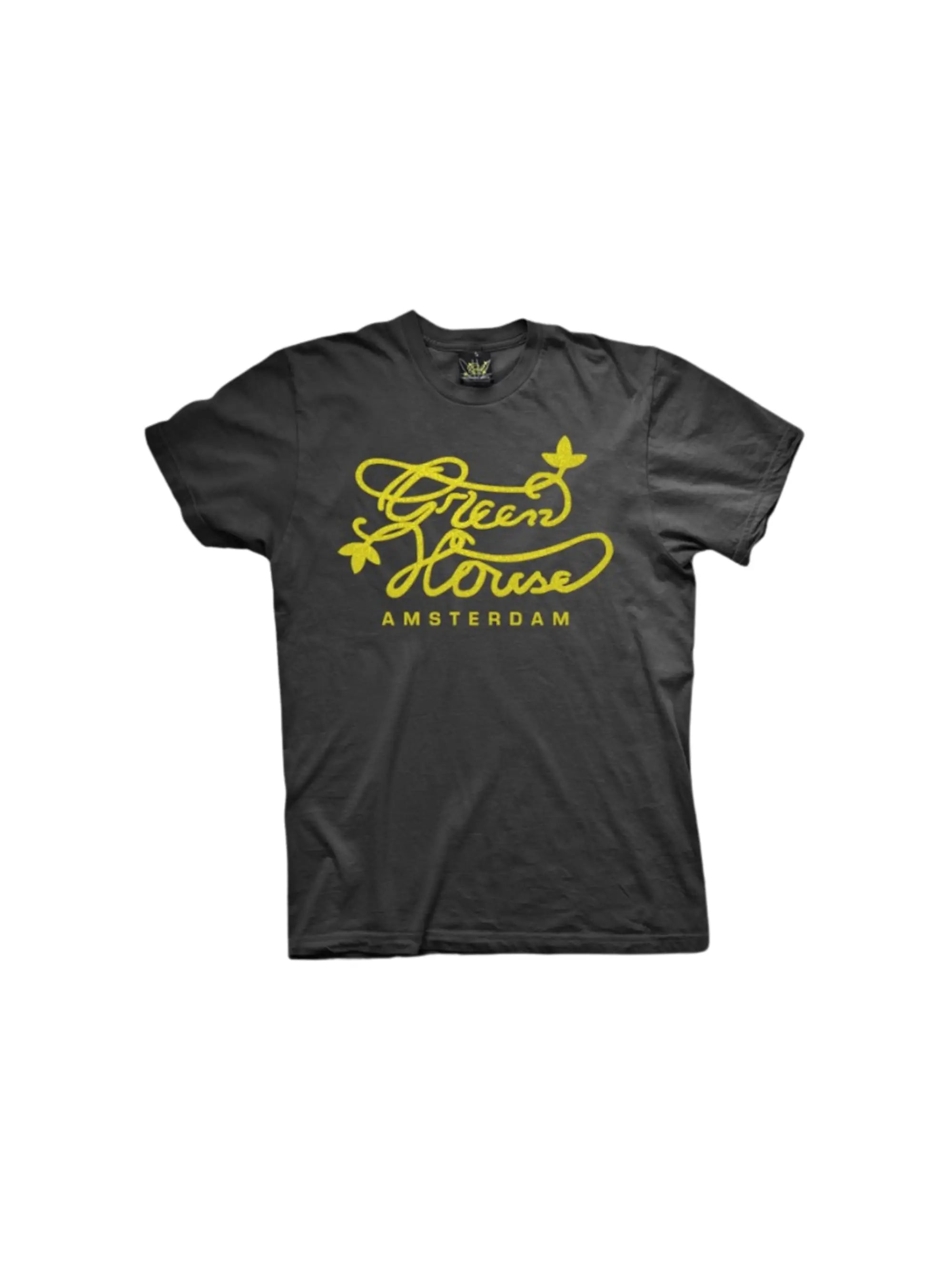 Schwarzes Unisex T-Shirt aus Baumwolle mit schlichtem Logo-Print und angenehmem Tragekomfort.