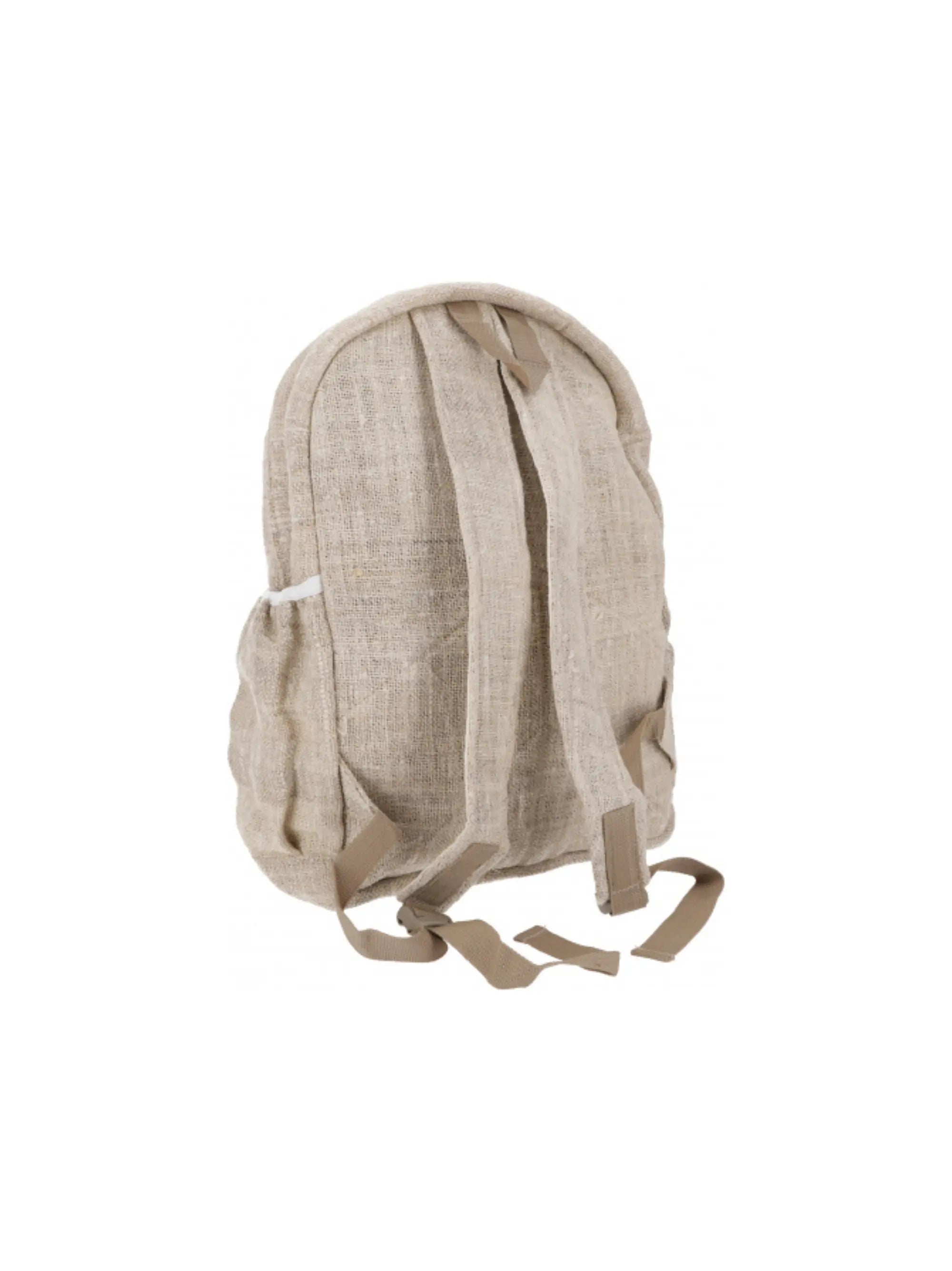 Nachhaltiger Hanf Rucksack Creme-Weiß mit 7 Fächern, robustem Materialmix und schlichtem Design
