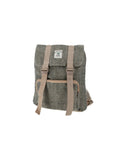 Grüner Hanf Rucksack aus Baumwollmix, handgefertigt in Nepal mit natürlichem Look und praktischen Fächern