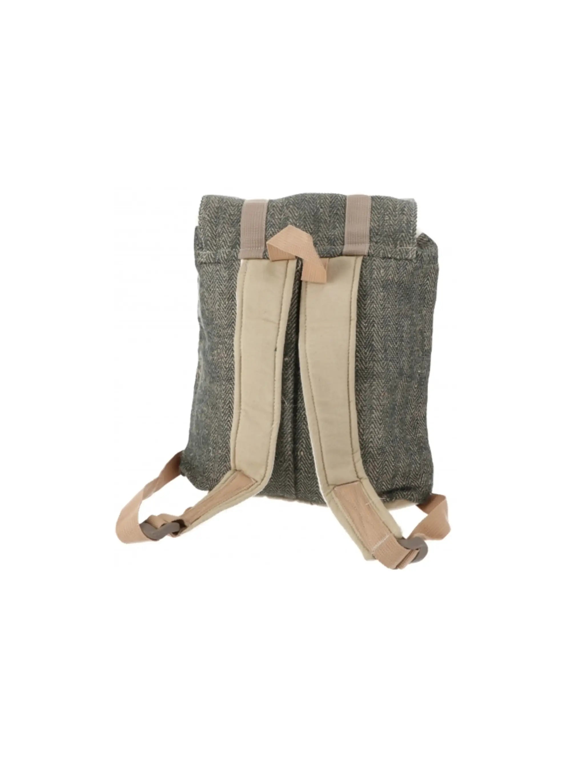 Handgefertigter Hanf Rucksack in Grün mit Baumwollfutter, langlebig und ideal für Alltag und unterwegs