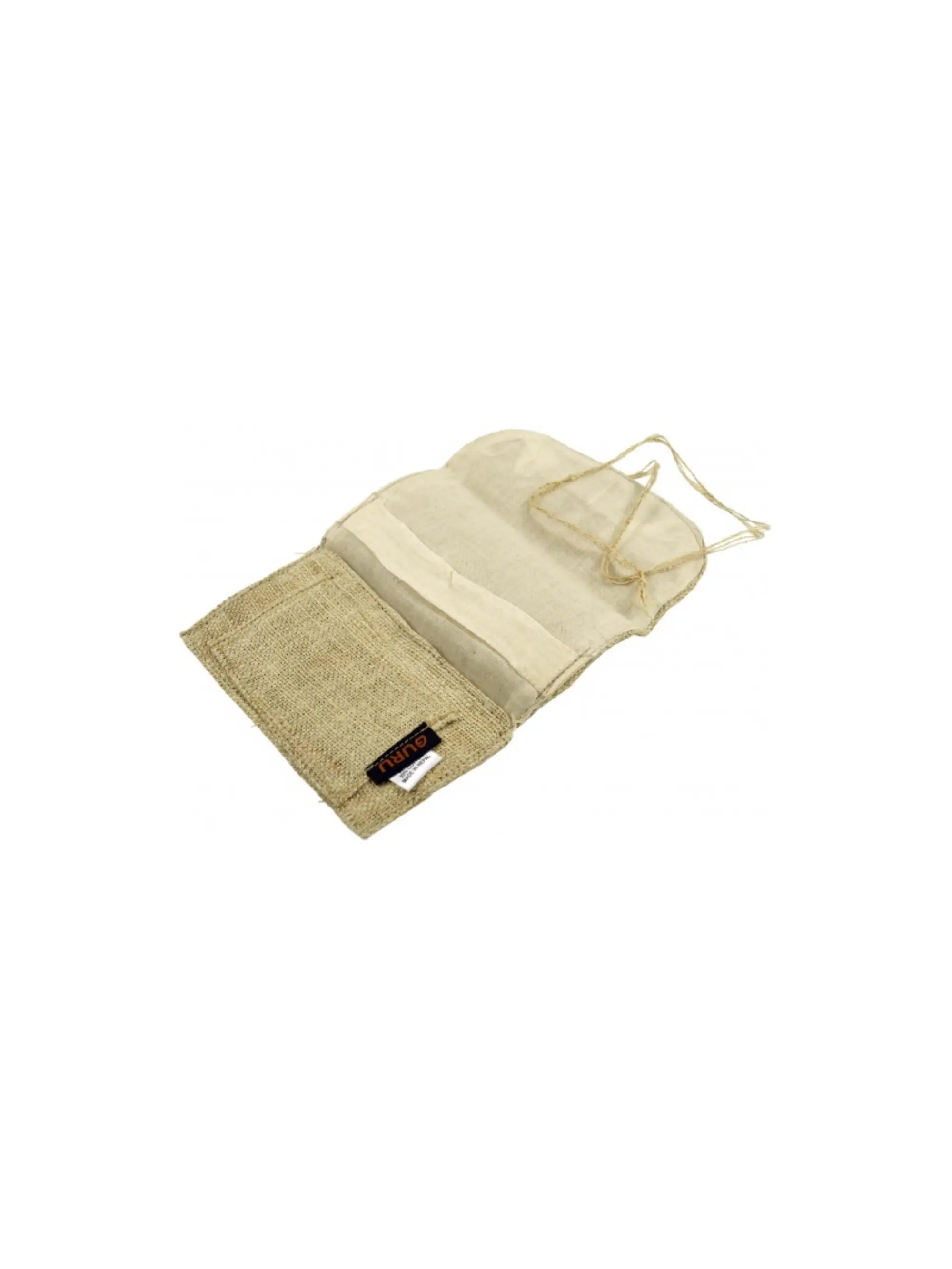 Hanf Tabaktasche in Natur für Papers, Filter und Zubehör, praktische und nachhaltige Drehtasche für unterwegs.