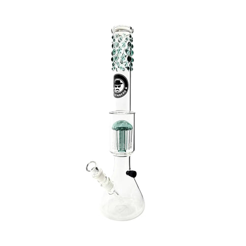 Heisenberg Beaker Bubble mit 12-Arm Tree Perc und grünen Glasdetails