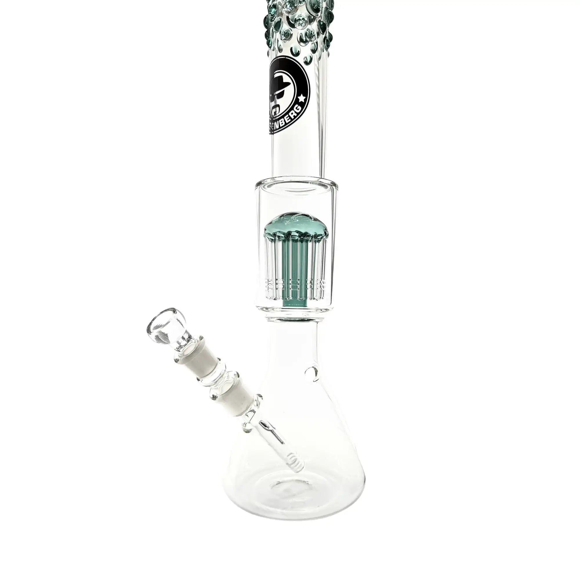 Heisenberg Beaker Bubble mit grünen Details und HNBG-Logo am Hals