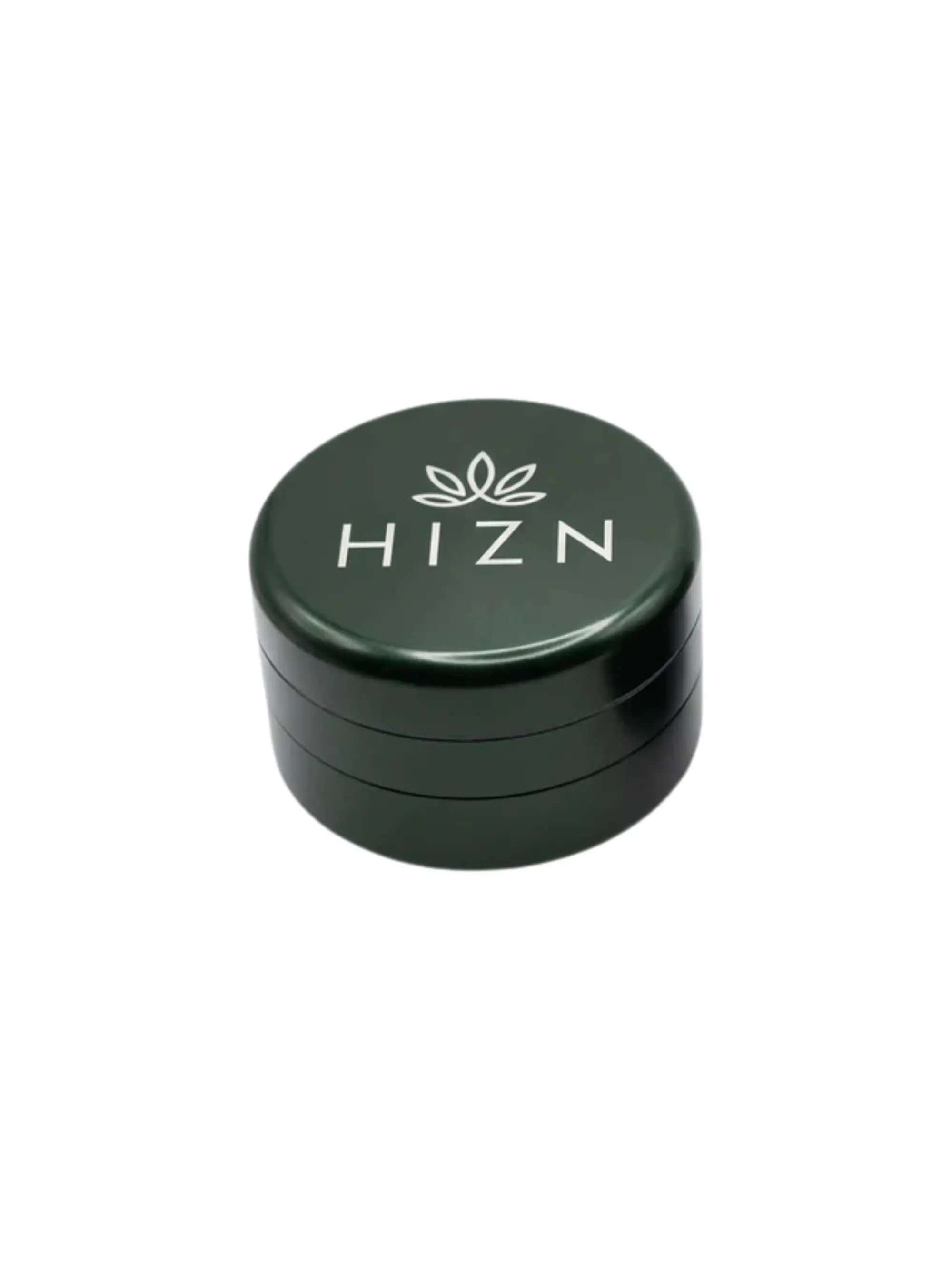 HIZN Keramik Grinder in moosgrün 63 mm, 3-teilig mit beschichteter Oberfläche, magnetischem Verschluss und präzisen Mahlzähnen für gleichmäßiges Grinden.