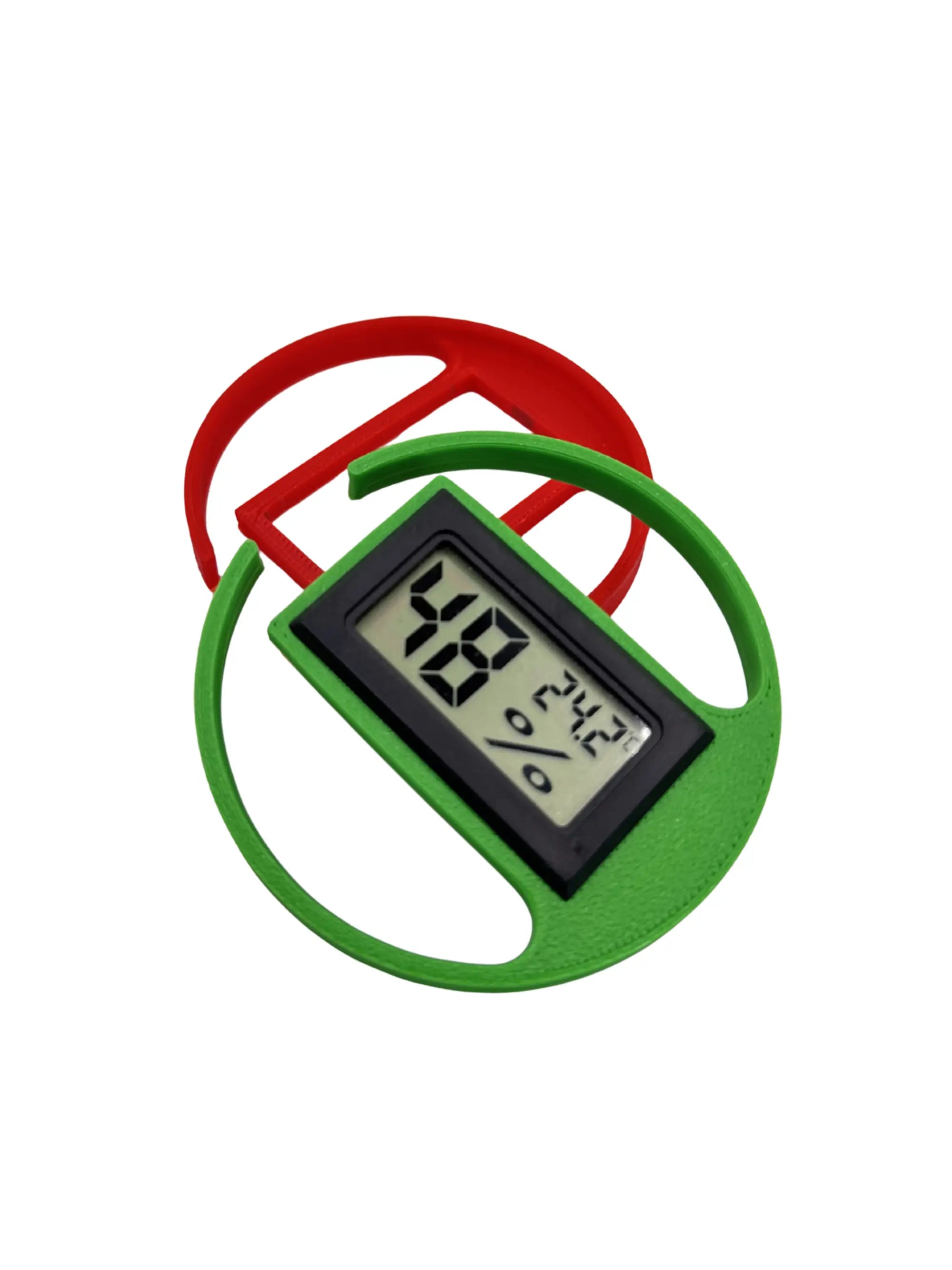 Steckbares Hygrometer mit Temperaturanzeige von 3DFreequency zur Kontrolle der Luftfeuchtigkeit und Temperatur im Glas.