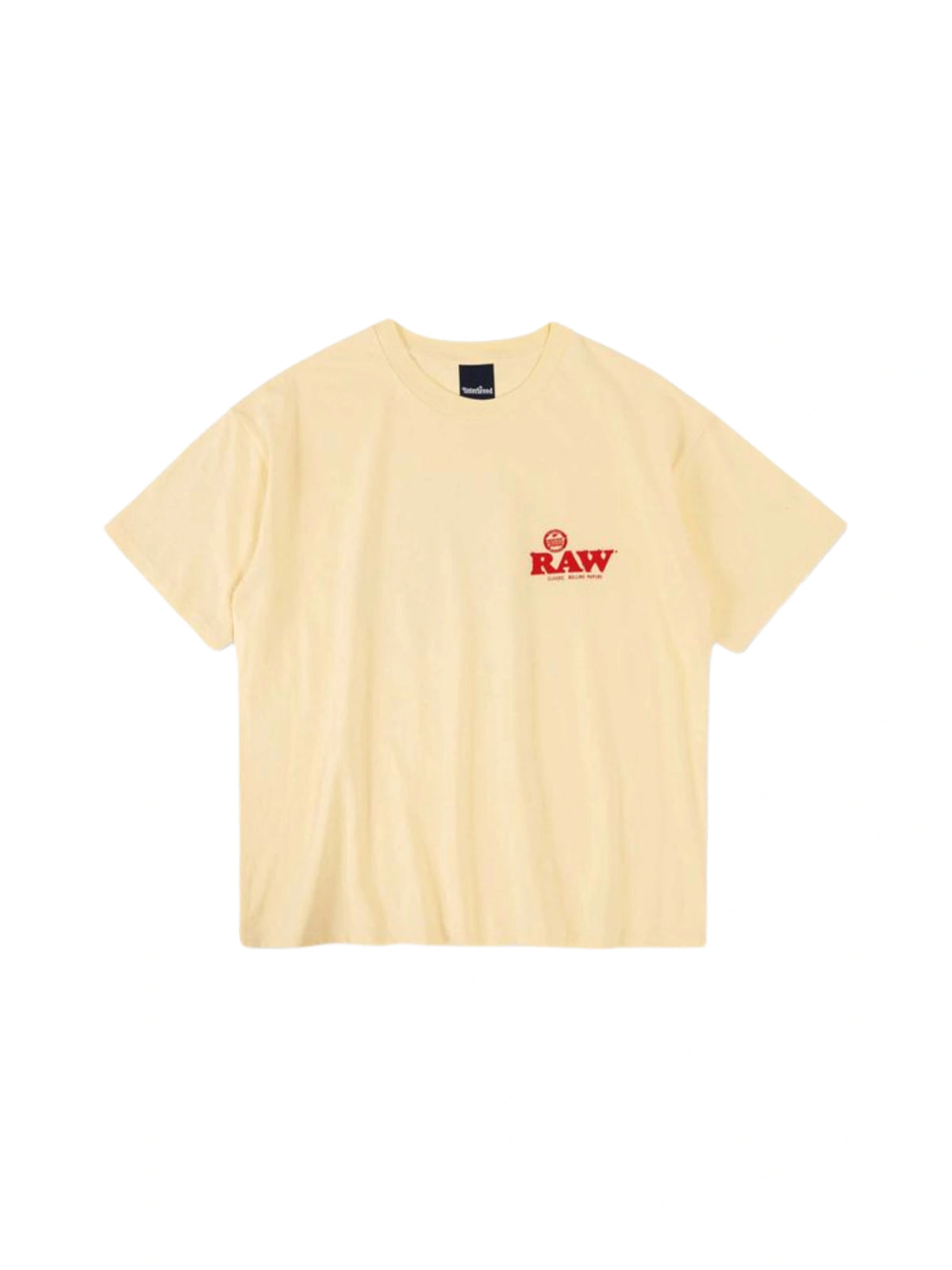 INTERBREED x RAW Slow Burn T-Shirt in Gelb mit Logo auf der Vorderseite