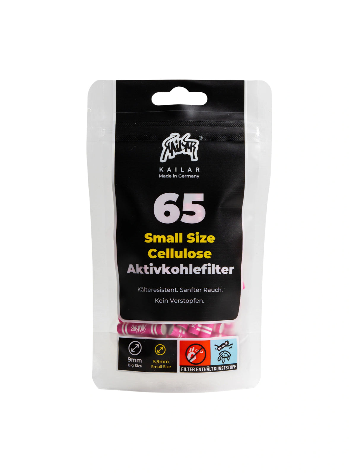 65 Kailar Small Size Aktivkohlefilter mit veganer Aktivkohle in Pink