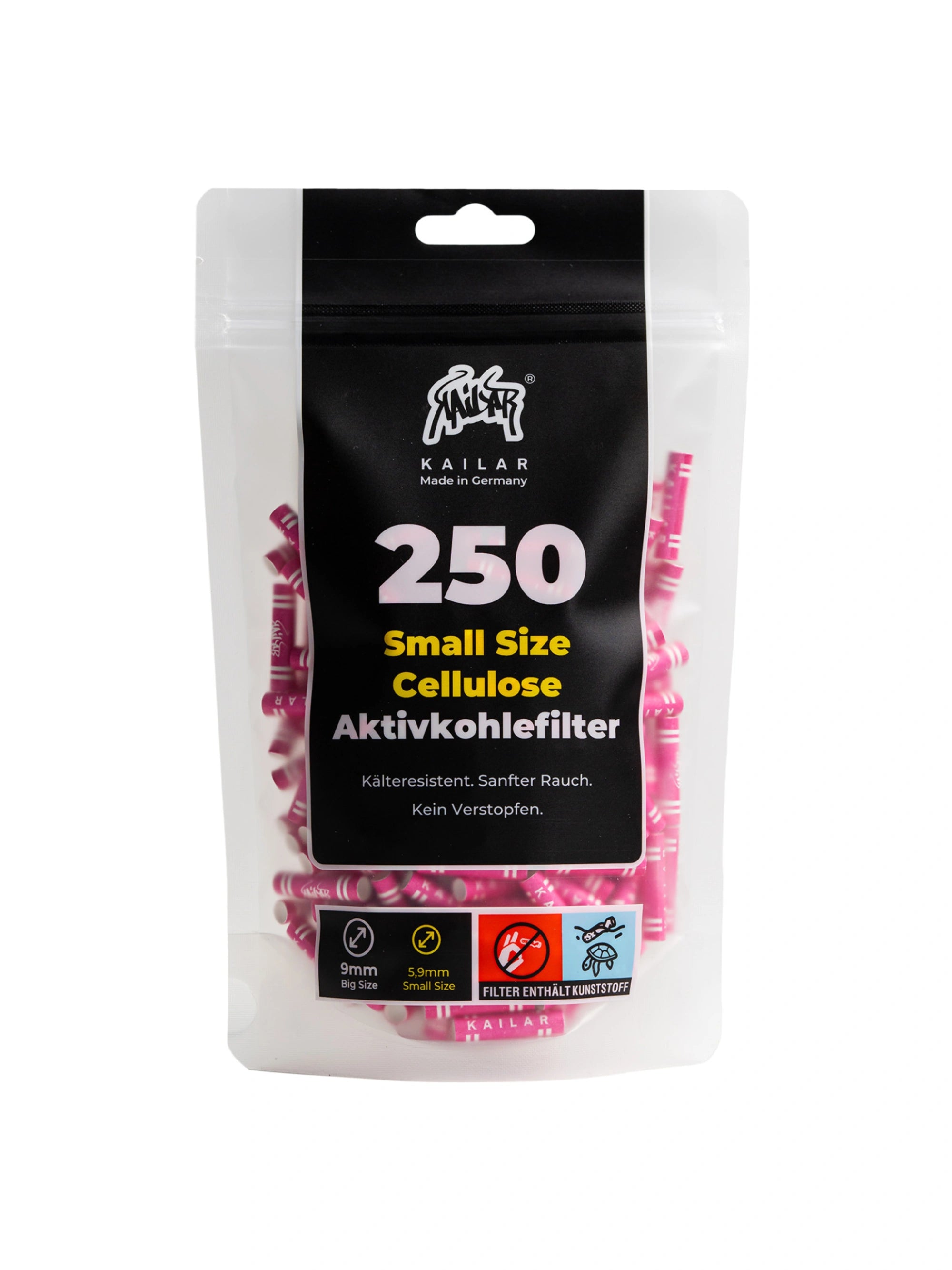 Kailar Cellulose Aktivkohlefilter Small Size Ø 6 mm Pink 250 Stück