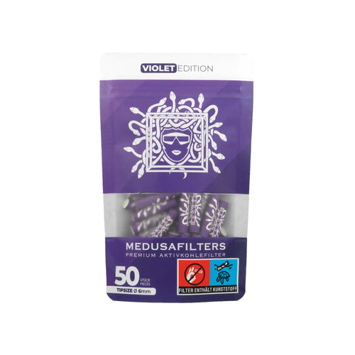 Medusafilters Violet Edition Ø 6 mm, Aktivkohlefilter mit 50 Stück im Beutel