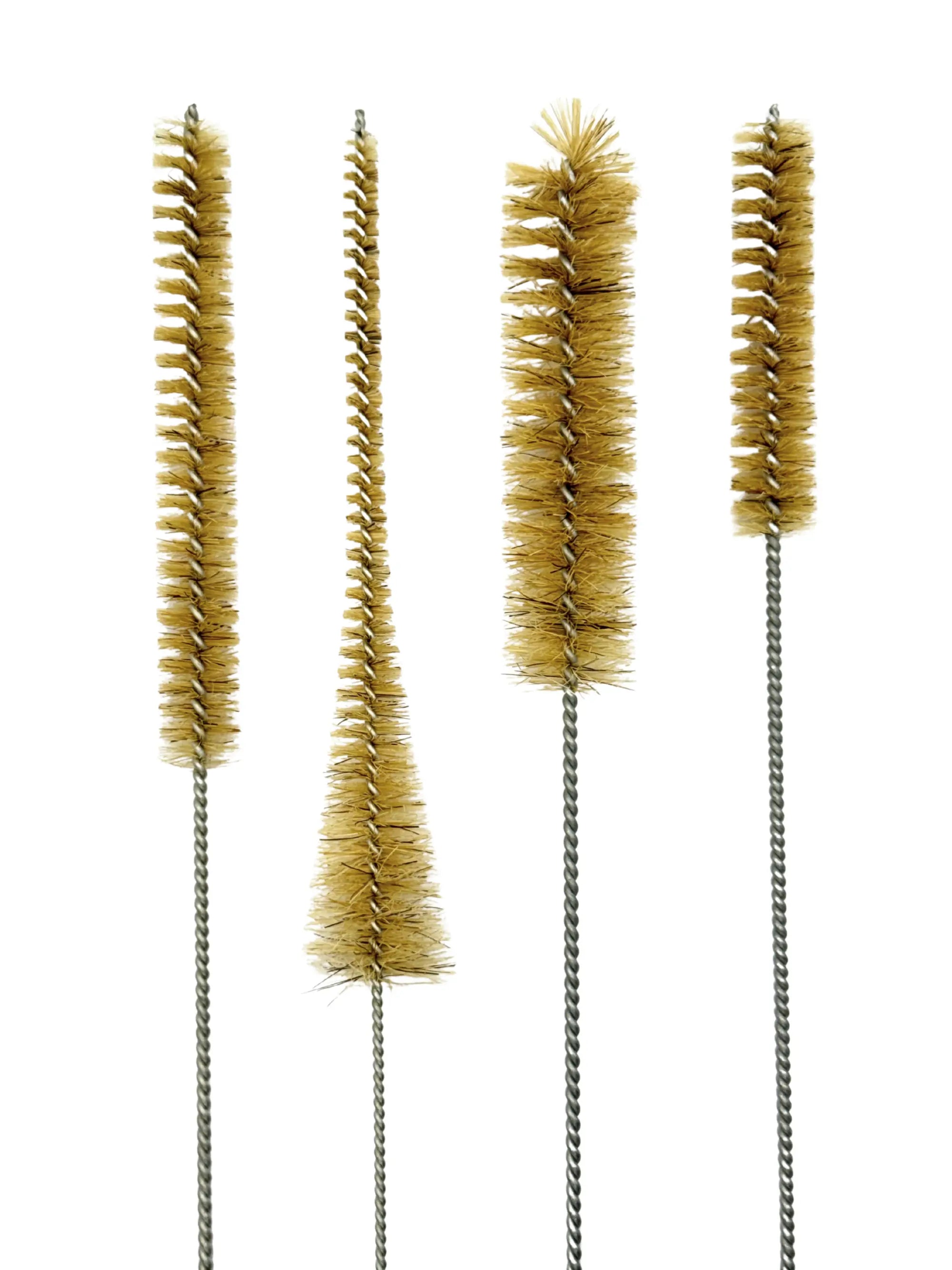 Naturhaar-Bürsten-Set mit Metallgriffen zur gründlichen Reinigung von Chillums, Köpfen und Zubehör