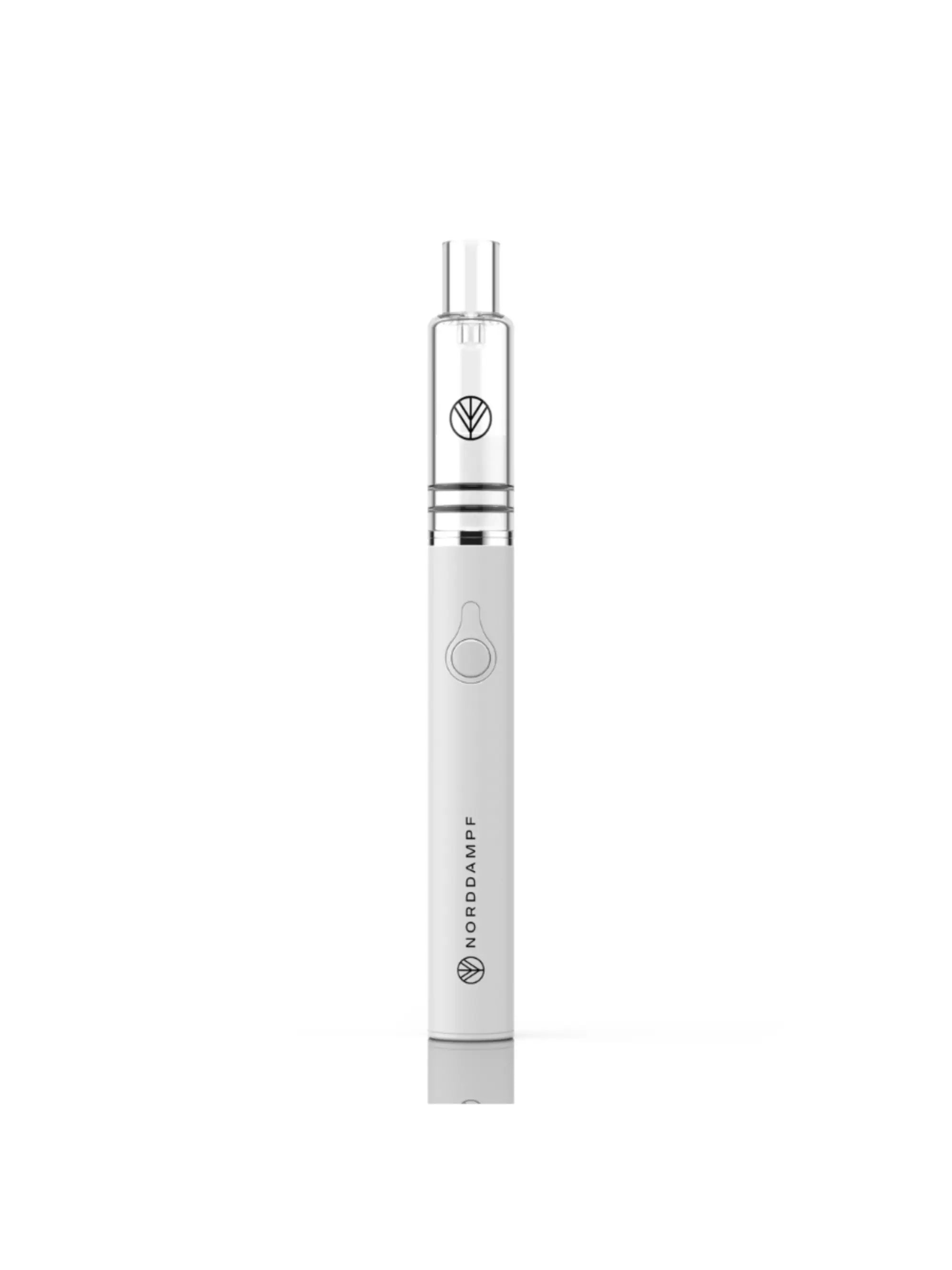 Norddampf DAB PEN Mini Pearl White Detailansicht des kompakten Extrakt-Vaporizers.