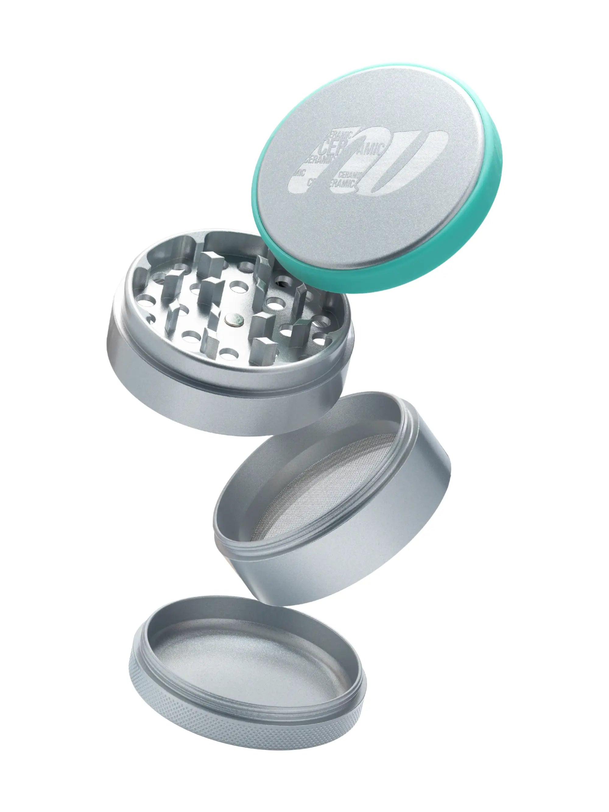 Detailsansicht des NV Keramik Grinders Ø 63 mm mit scharfen, geschwungenen Klingen für gleichmäßiges, fluffiges Mahlen.