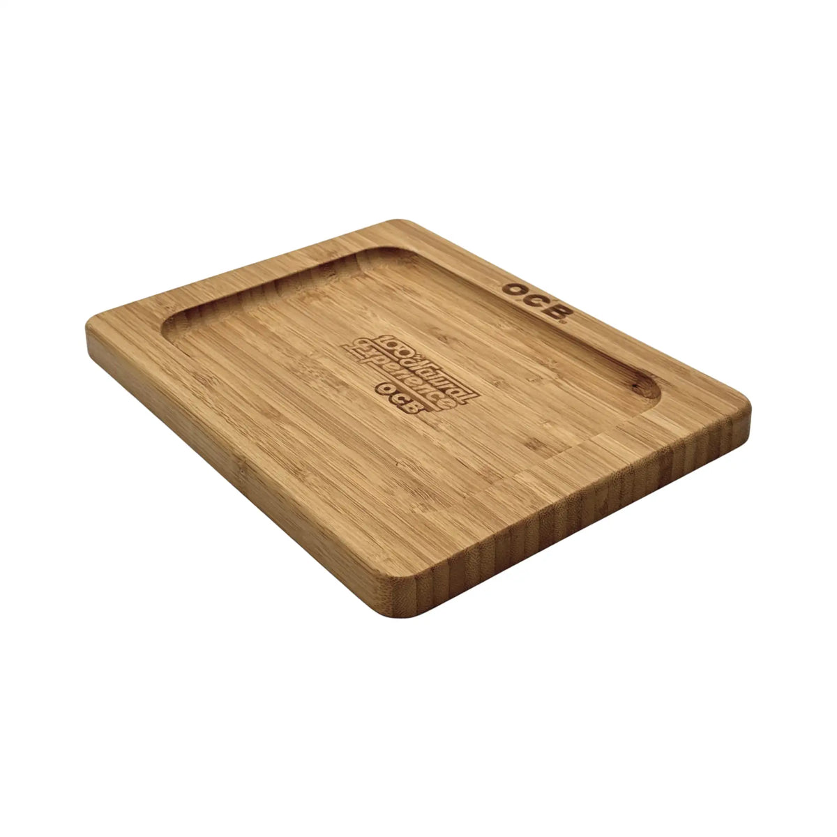 OCB Bambus Tray aus nachhaltigem Bambus mit erhöhtem Rand und Logo