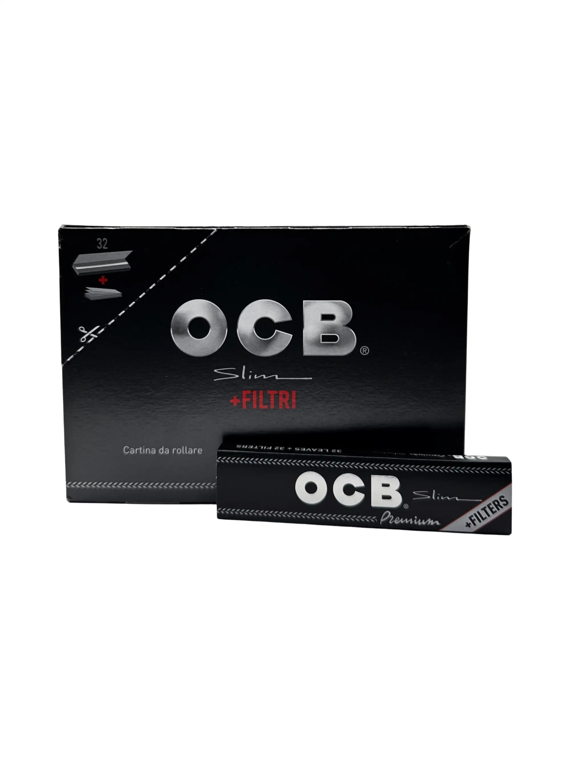 OCB Schwarz Premium Slim + Filter Tips – extra feines, langsam brennendes Slim-Papier aus Frankreich