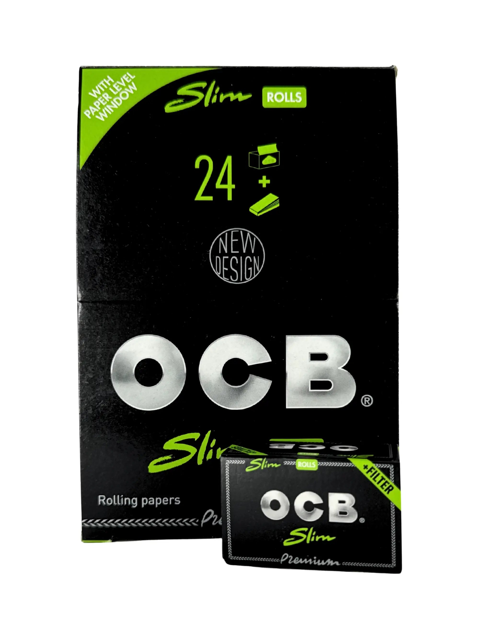 OCB Premium Slim Rolls + Tips – 4 m extra feines Premium-Papier mit passenden Filtertips