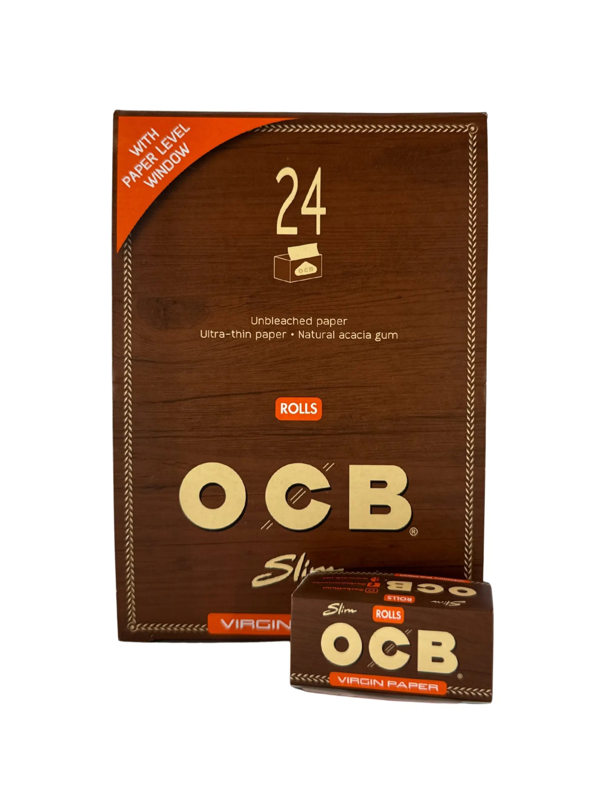 OCB Virgin Slim Rolls aus ungebleichtem Papier mit 4 Metern Länge pro Rolle