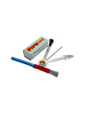 Reinigungsset für Pfeifen und Köpfe mit Aluminiumkratzer, Metall-Pfeifenreiniger, Stopfer und Siebe für gründliche Reinigung.