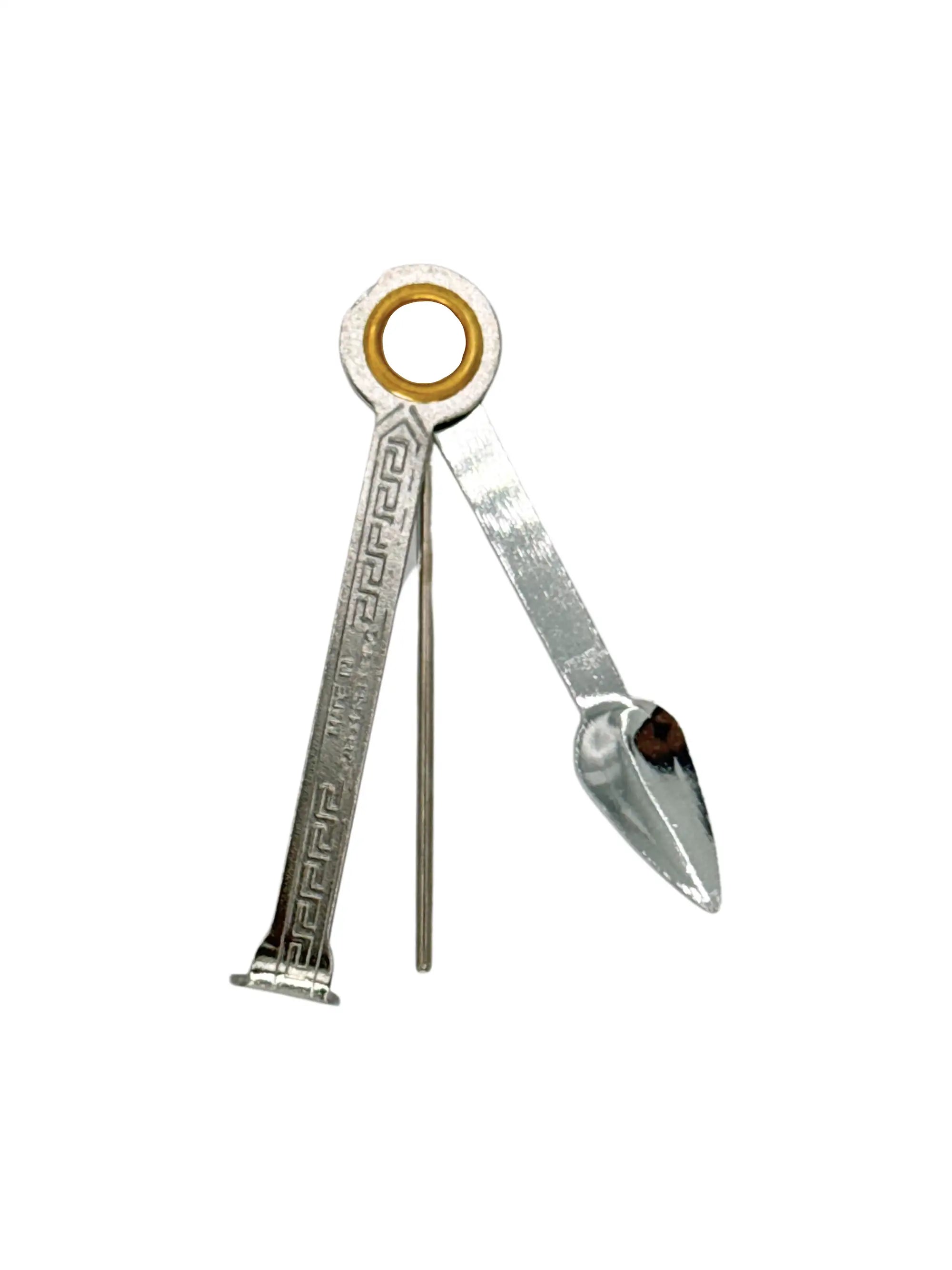 Metall-Pfeifenreiniger und Stopfer Multitool mit Poker, Spatel und Stopfer – kompakt, ausklappbar und ideal für Pfeifenreinigung unterwegs.