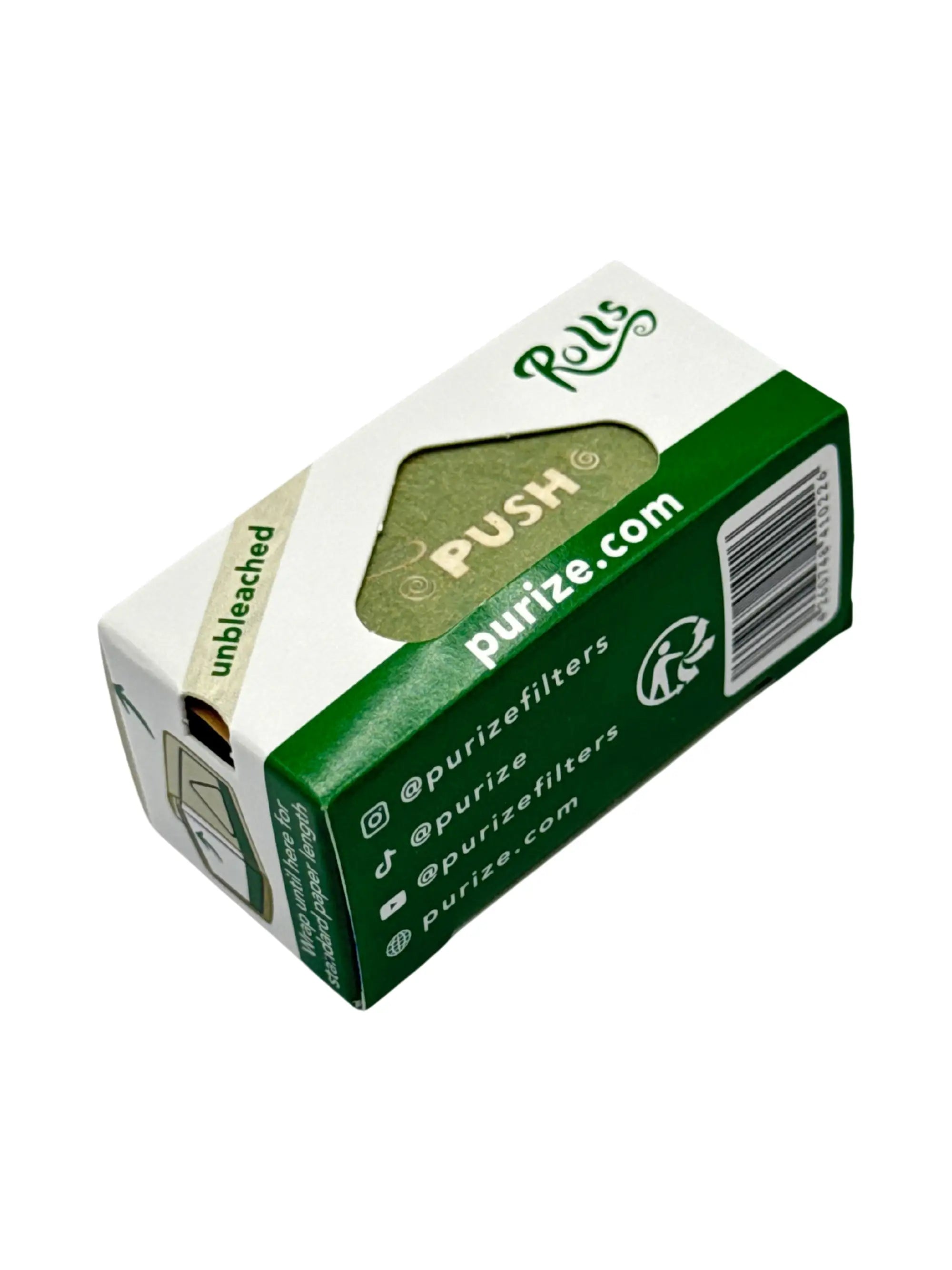 Detailaufnahme der PURIZE Brown Rolls – ultrafeines 14,5 g/m² Papier mit transparentem Finish