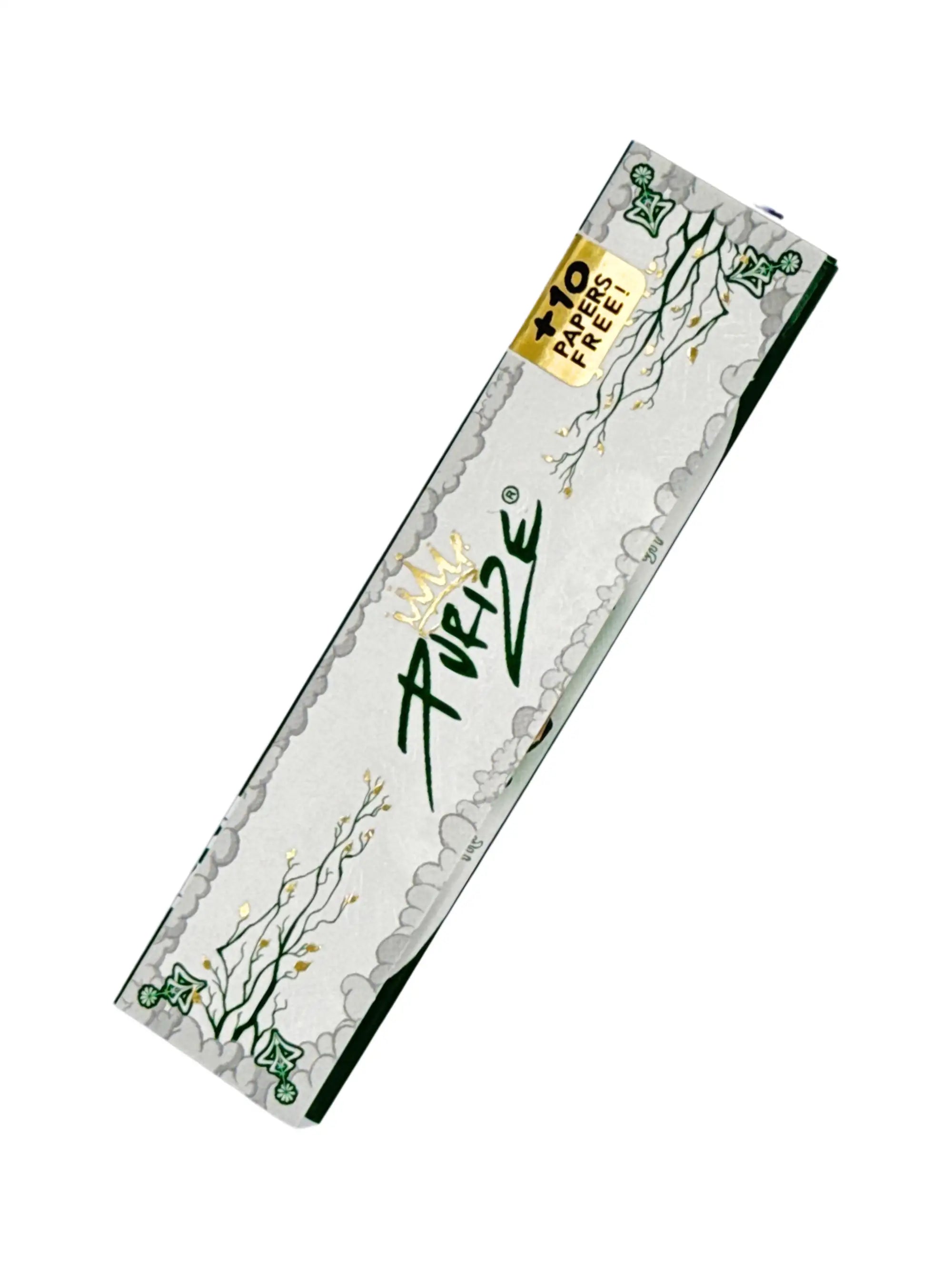 PURIZE King Size Slim Papers ungebleicht 44 x 108 mm mit natürlicher Gummi arabicum Klebefläche für dünnen, geschmacksneutralen Rauchgenuss.