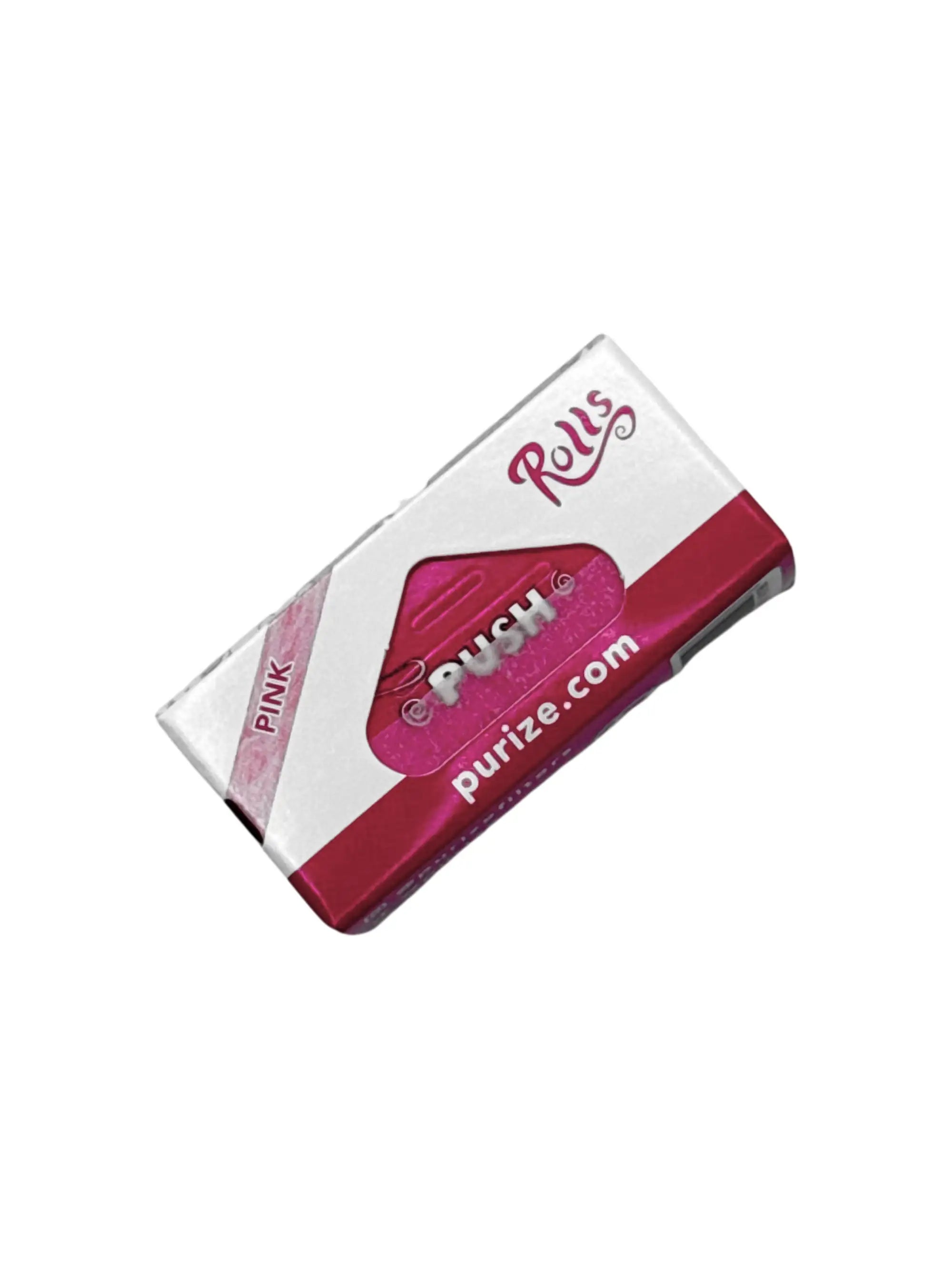 Nahaufnahme der PURIZE Pink Roll – natürliche Gummierung und feine Papierkante