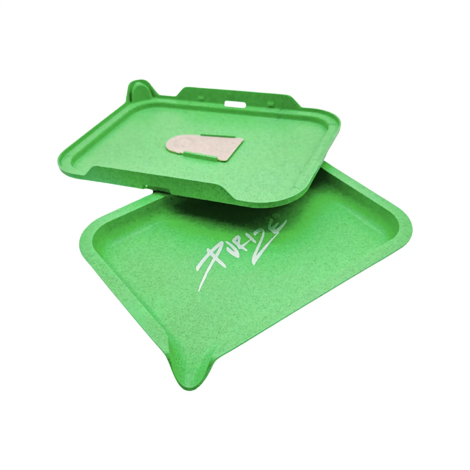 Nachhaltiges PURIZE Tray aus Plant-Fiber-Composite in Grün – stabil, langlebig und umweltfreundlich.