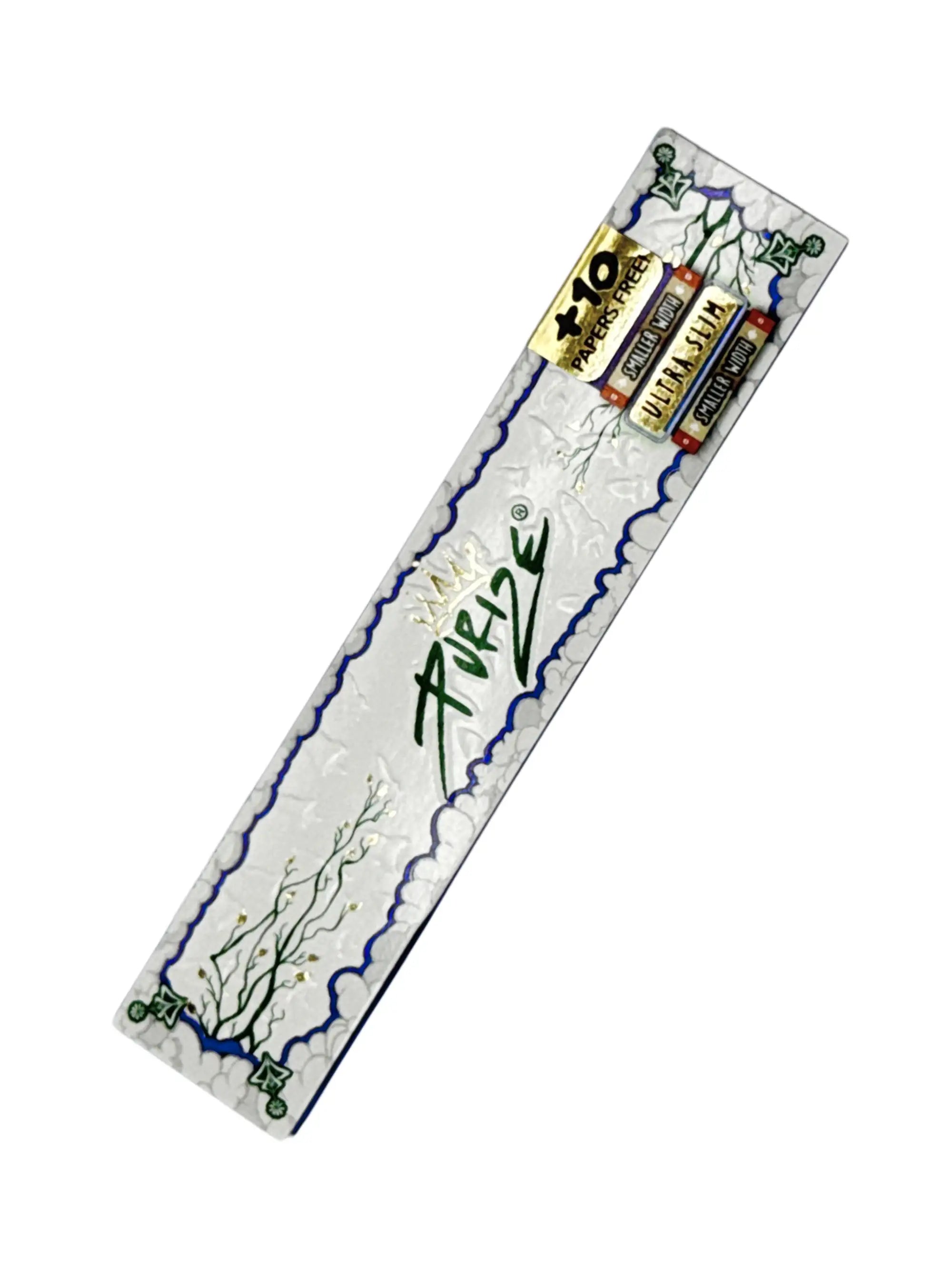 PURIZE Ultra Slim Papers ungebleicht 36 x 108 mm mit natürlicher Gummi arabicum Klebefläche für extra dünnen, neutralen Rauchgenuss.