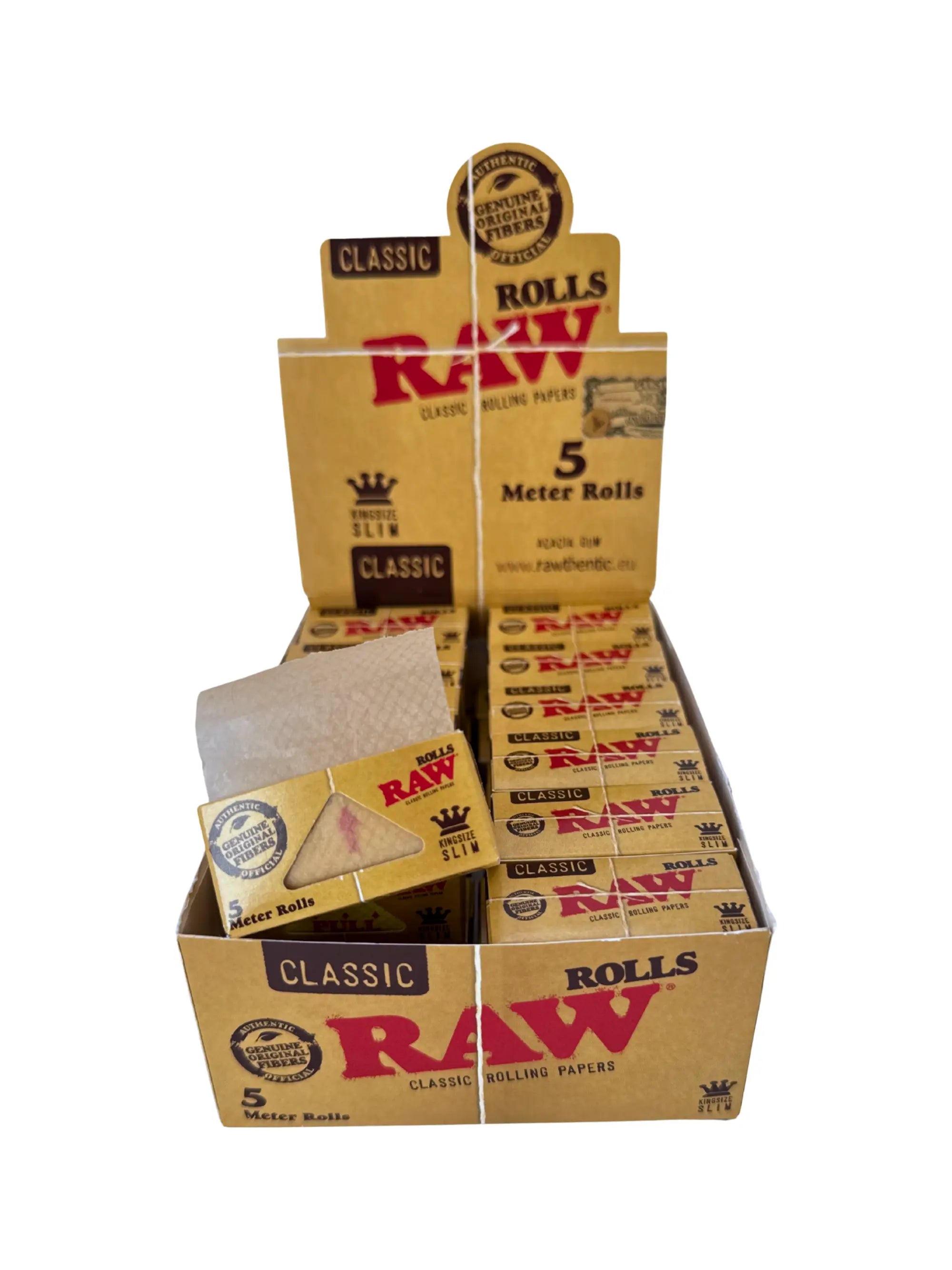 RAW Classic Rolls mit 5 m Länge im Display