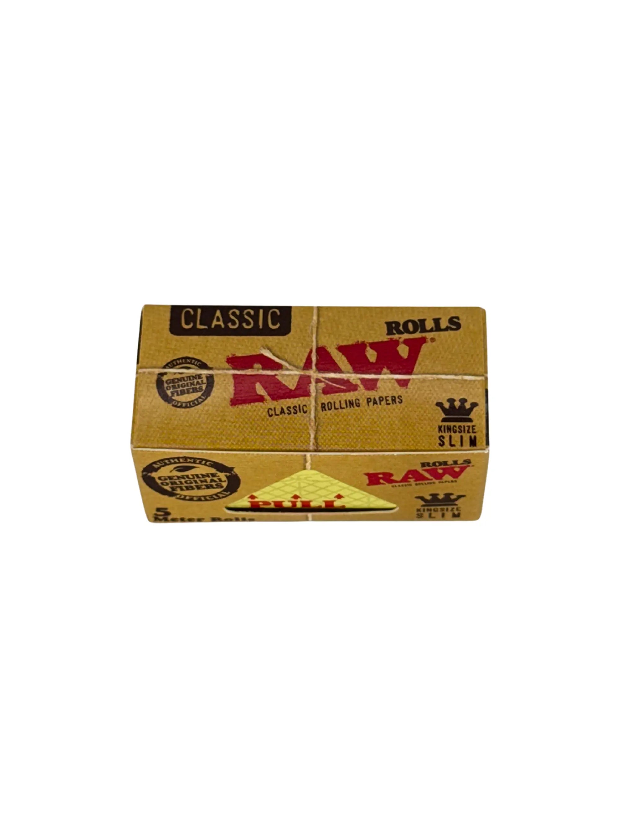 RAW Classic Rolls mit 5 Metern ungebleichtem Paper im Slim-Format