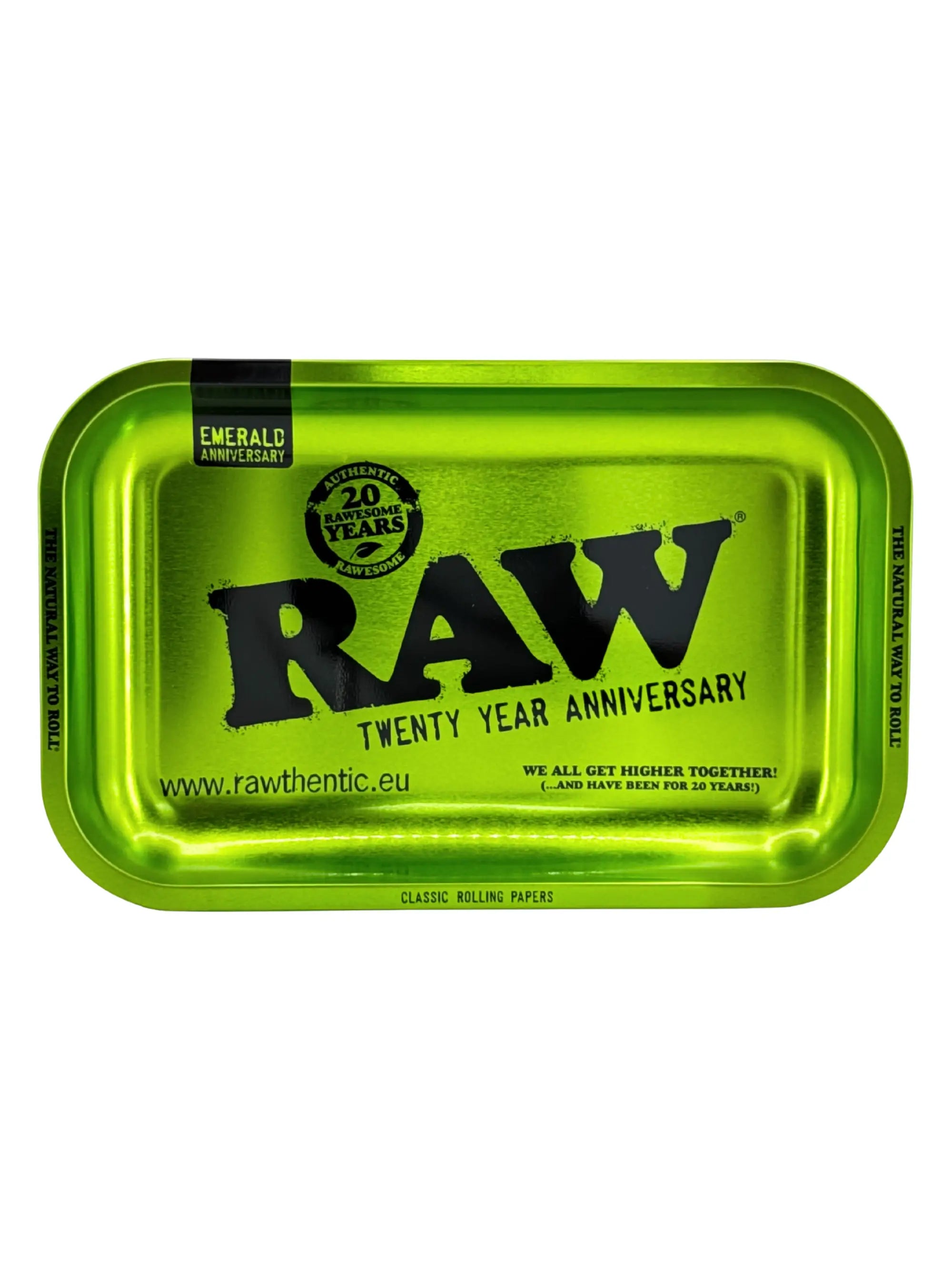 RAW Emerald Green Rolling Tray 20th Anniversary Edition in Smaragdgrün