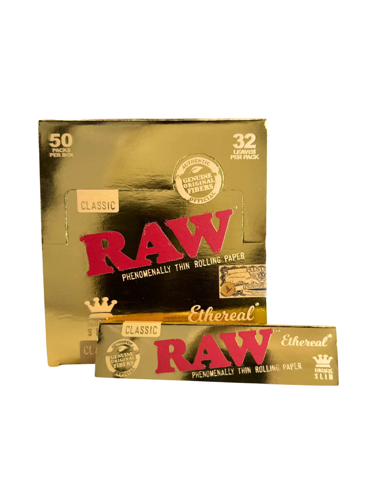 RAW Ethereal King Size Slim Papers im Display oder als Einzelpackung erhältlich