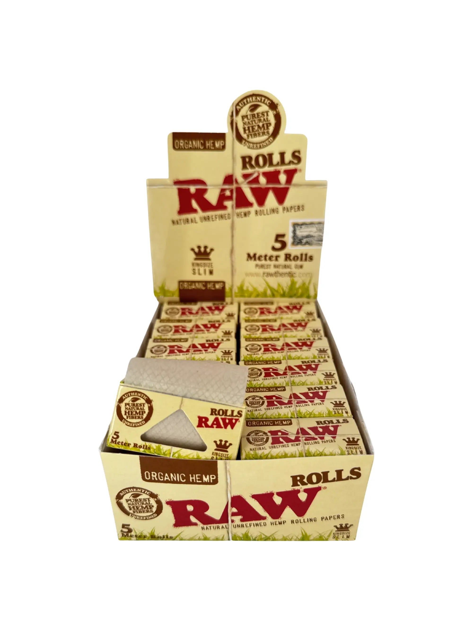 Detailaufnahme der RAW Organic Hemp Roll Slim mit natürlicher Gummierung