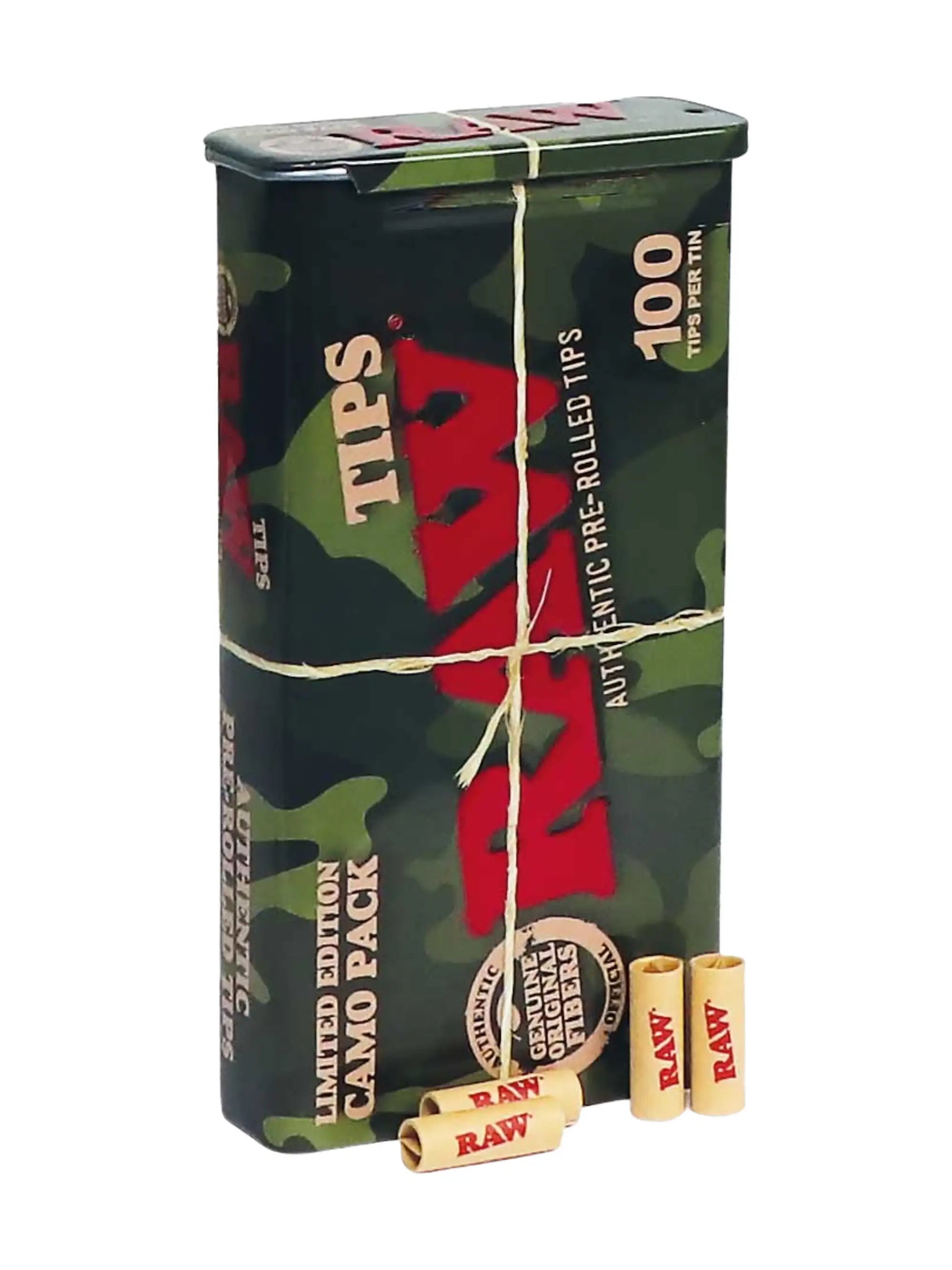 RAW Pre-Rolled Tips Camo Edition mit 100 vorgedrehten Filter Tips