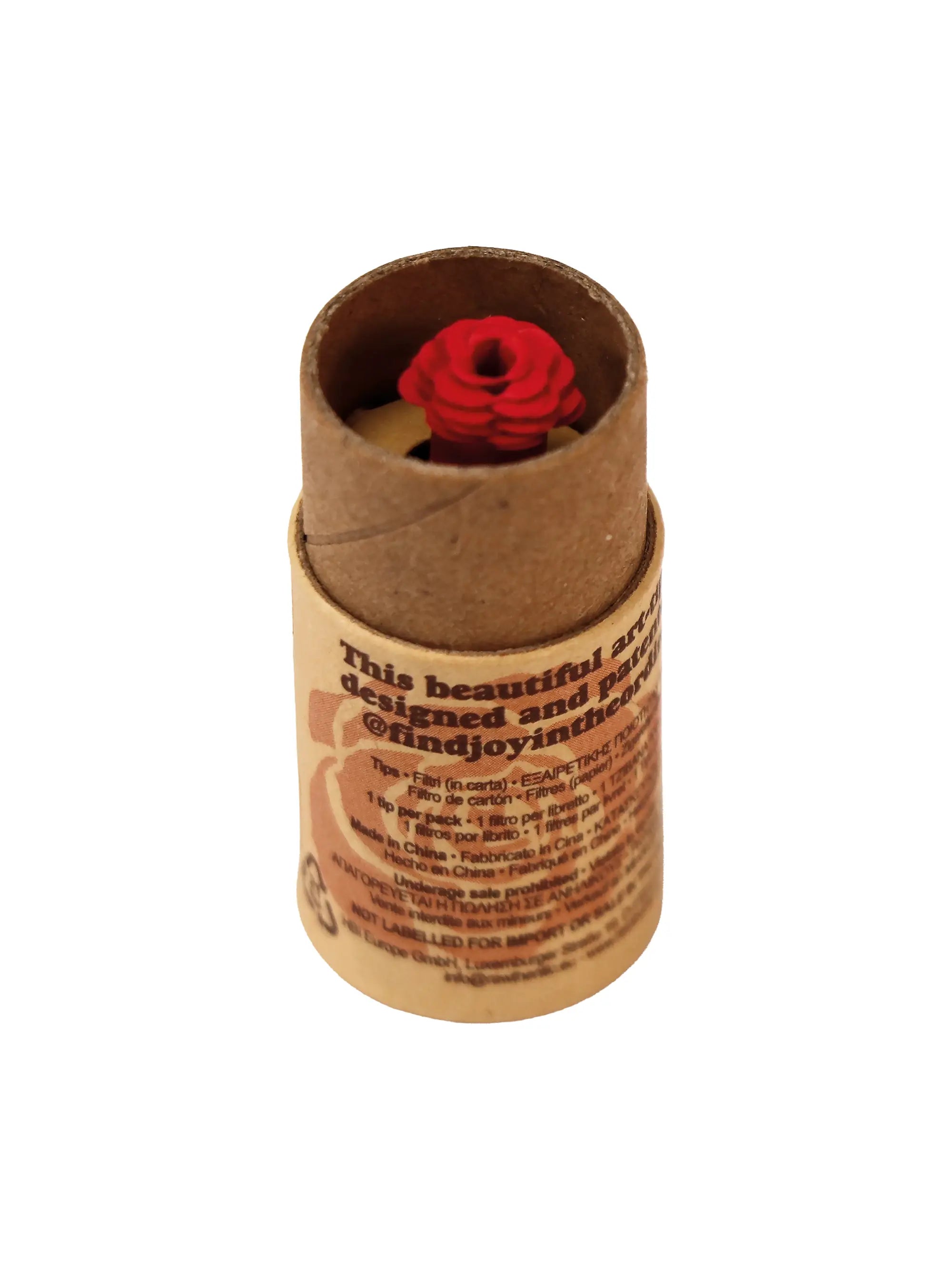 RAW Rose Tip rote Papierrose Detailansicht vorgerollter Tip