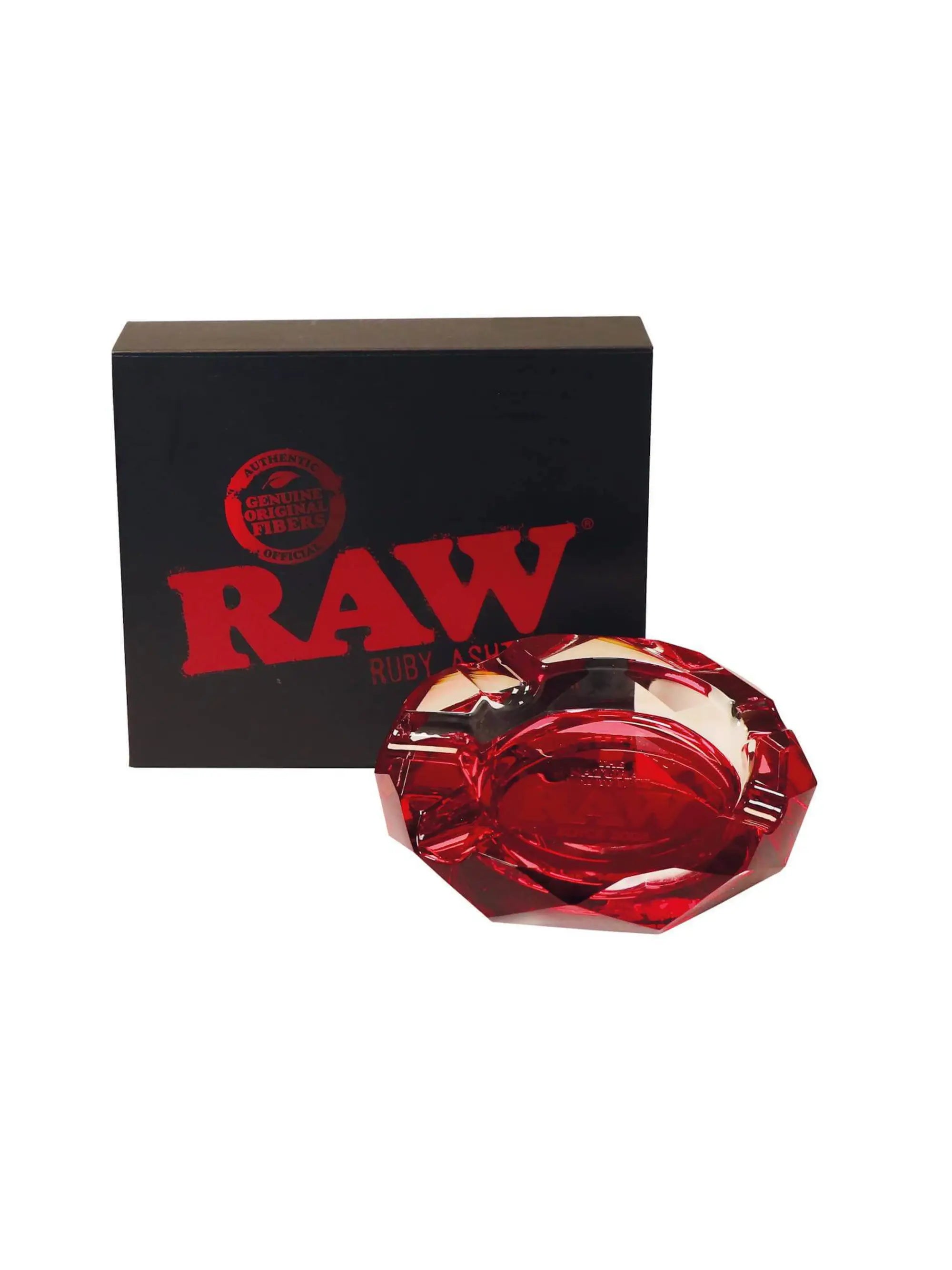 RAW Ruby Red Aschenbecher in Rot mit klassischem RAW Logo