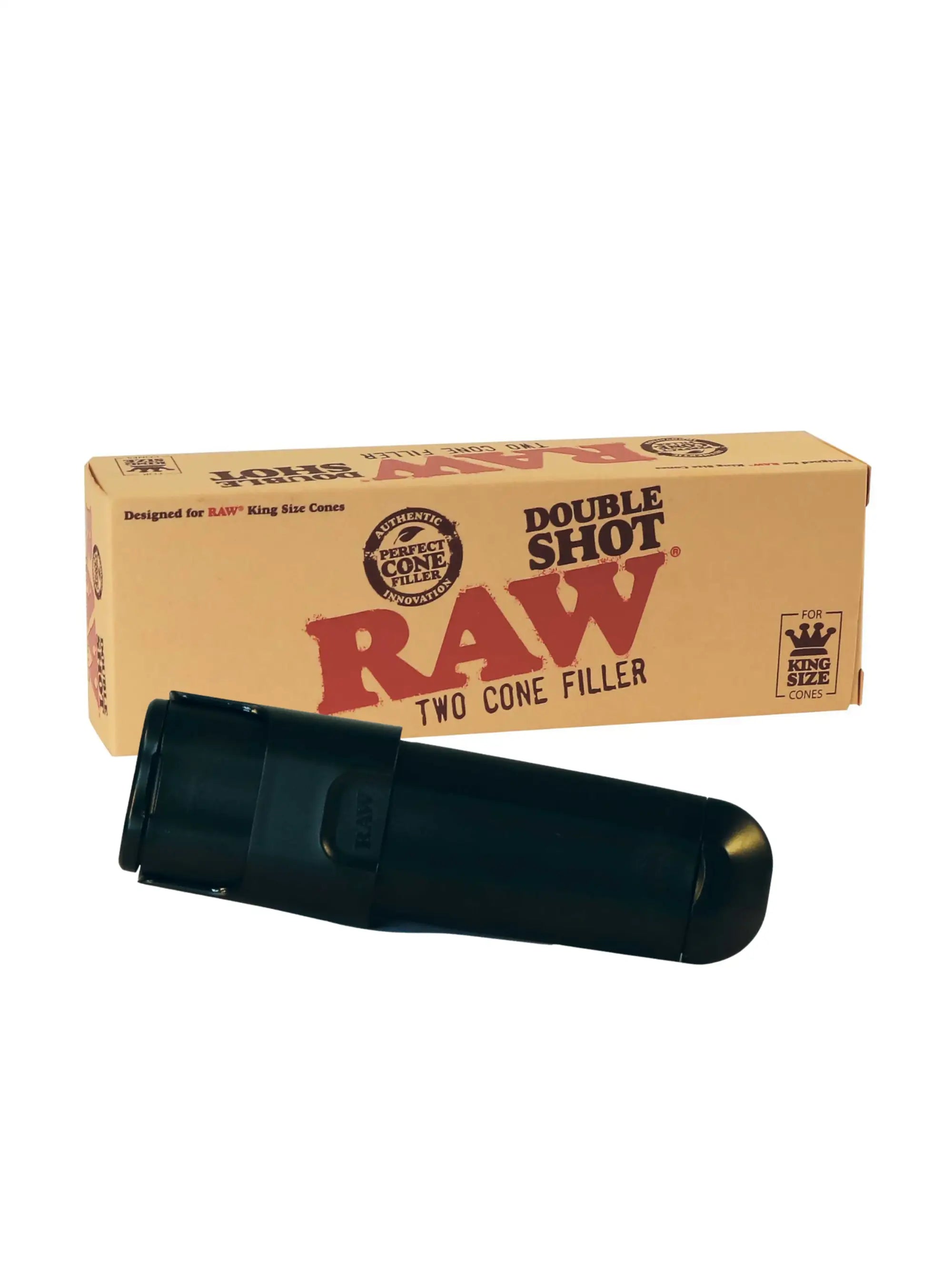 RAW Two Cone Filler Case für zwei King Size Cones als kompakte Schutzbox für sicheren Transport unterwegs.