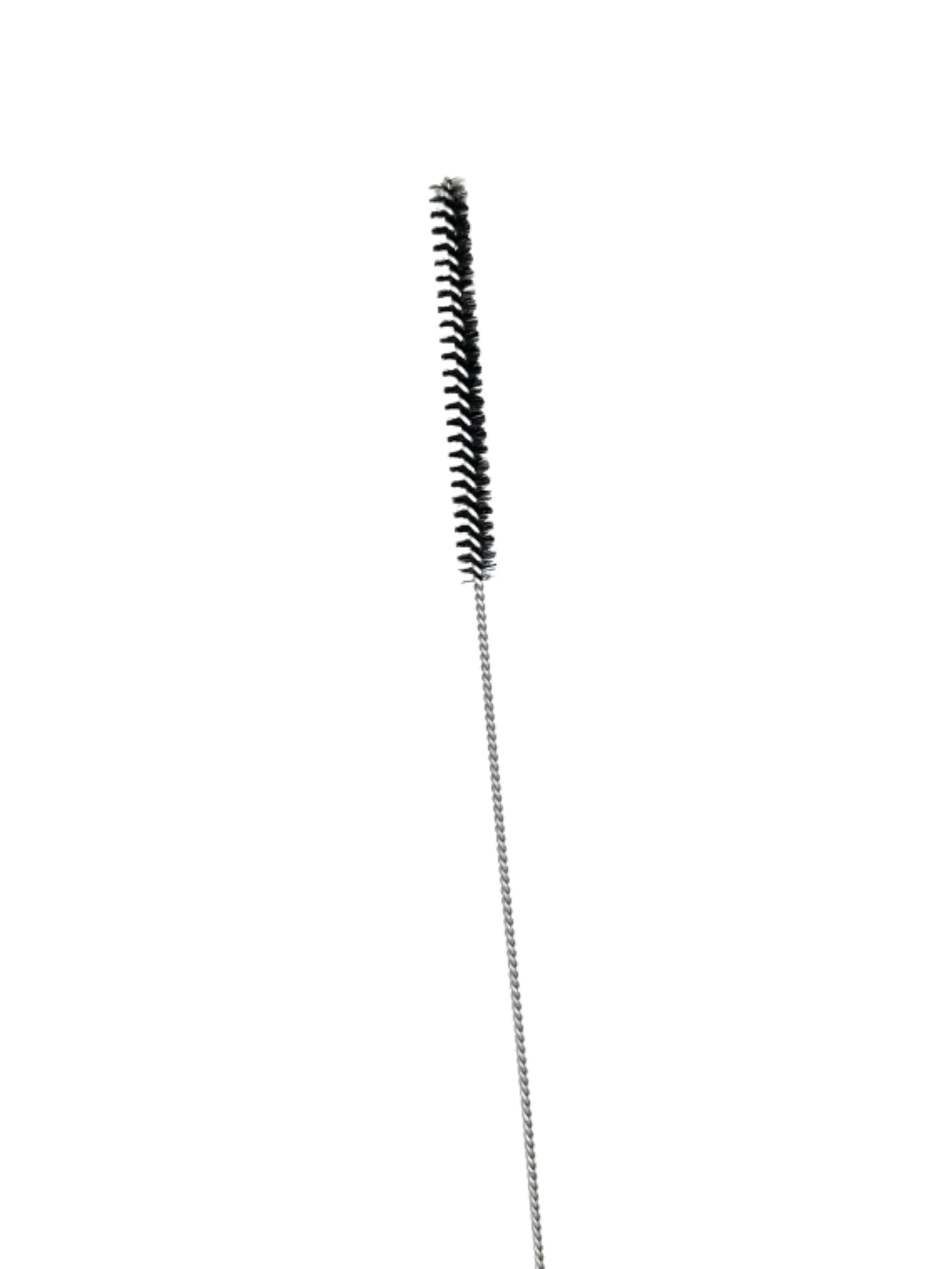 Reinigungsbürste mit Naturborsten und gewundenem Metallgriff, Gesamtlänge 540 mm, ideal für schmale Glasröhren und Zubehör