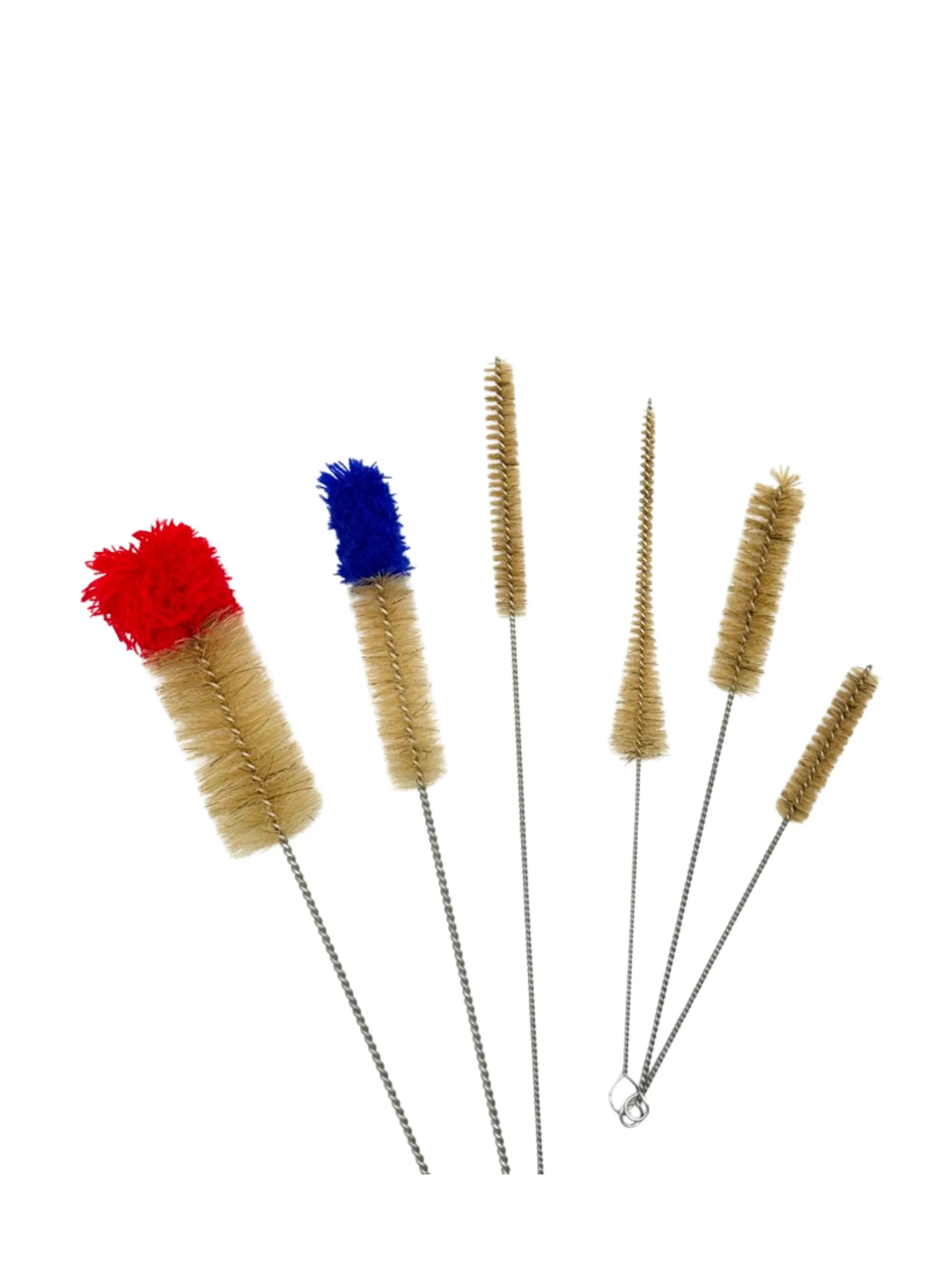 Set aus Reinigungsbürsten mit Naturborsten für Bongs, Chillums und Zubehör.