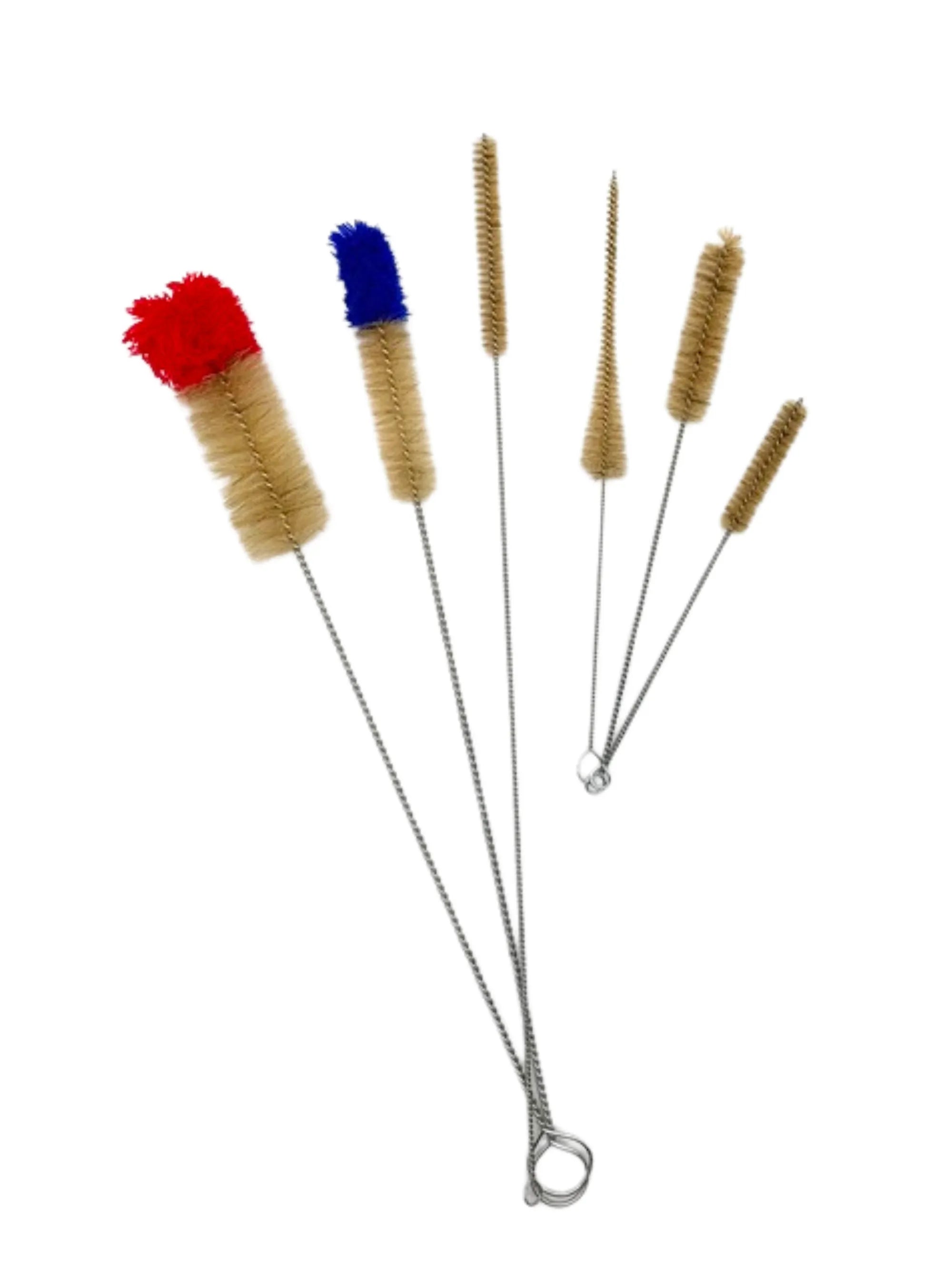 Reinigungsbürsten Set für Bongs, Chillums und Zubehör mit verschiedenen Bürstenformen für gründliche Reinigung.