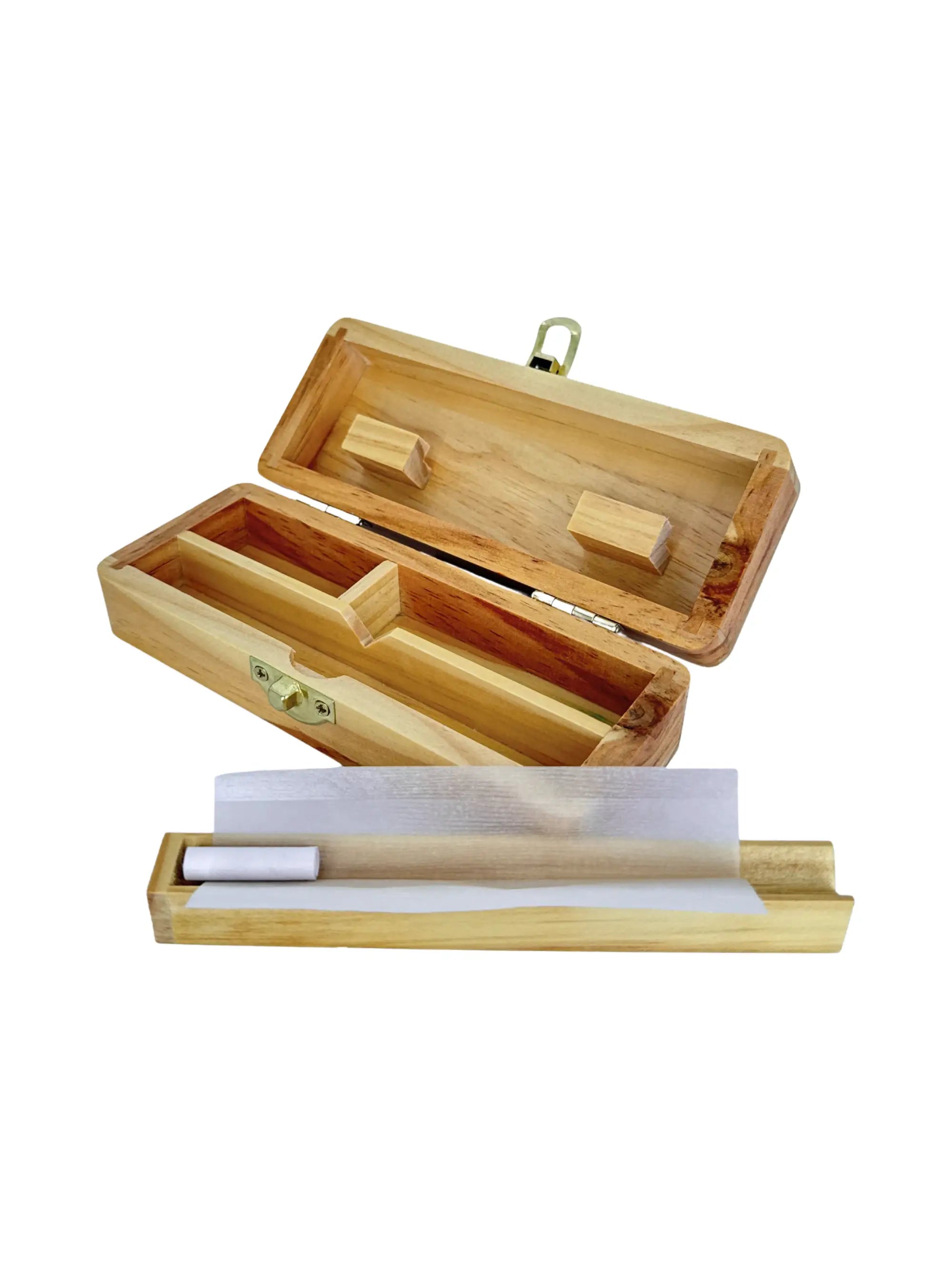 Rollmaster Rolling Box aus Holz, ideal für Papers, Tips und kleine Tools unterwegs.