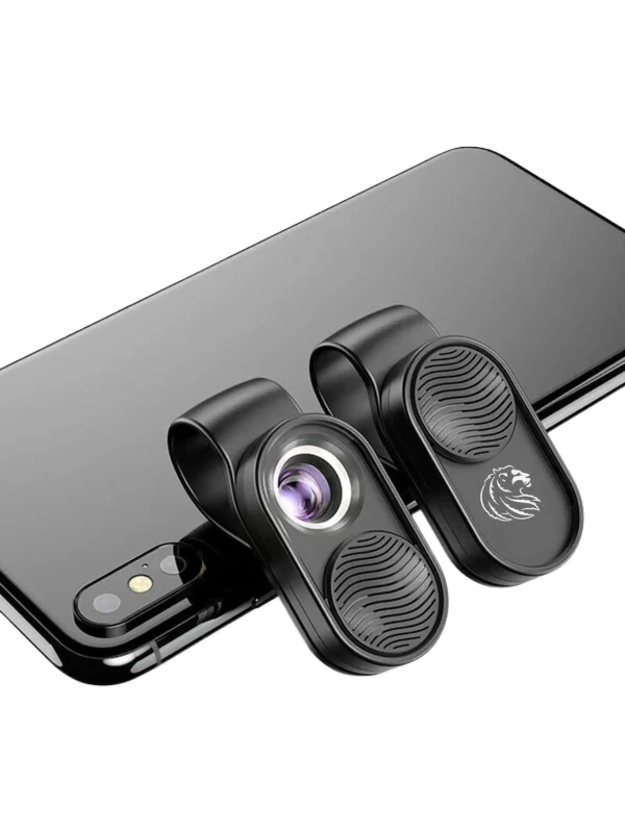 Ultrakompaktes Smartphone-Mikroskop aus Aluminium, nur 11 g leicht – ideal für mobile Pflanzenkontrolle.