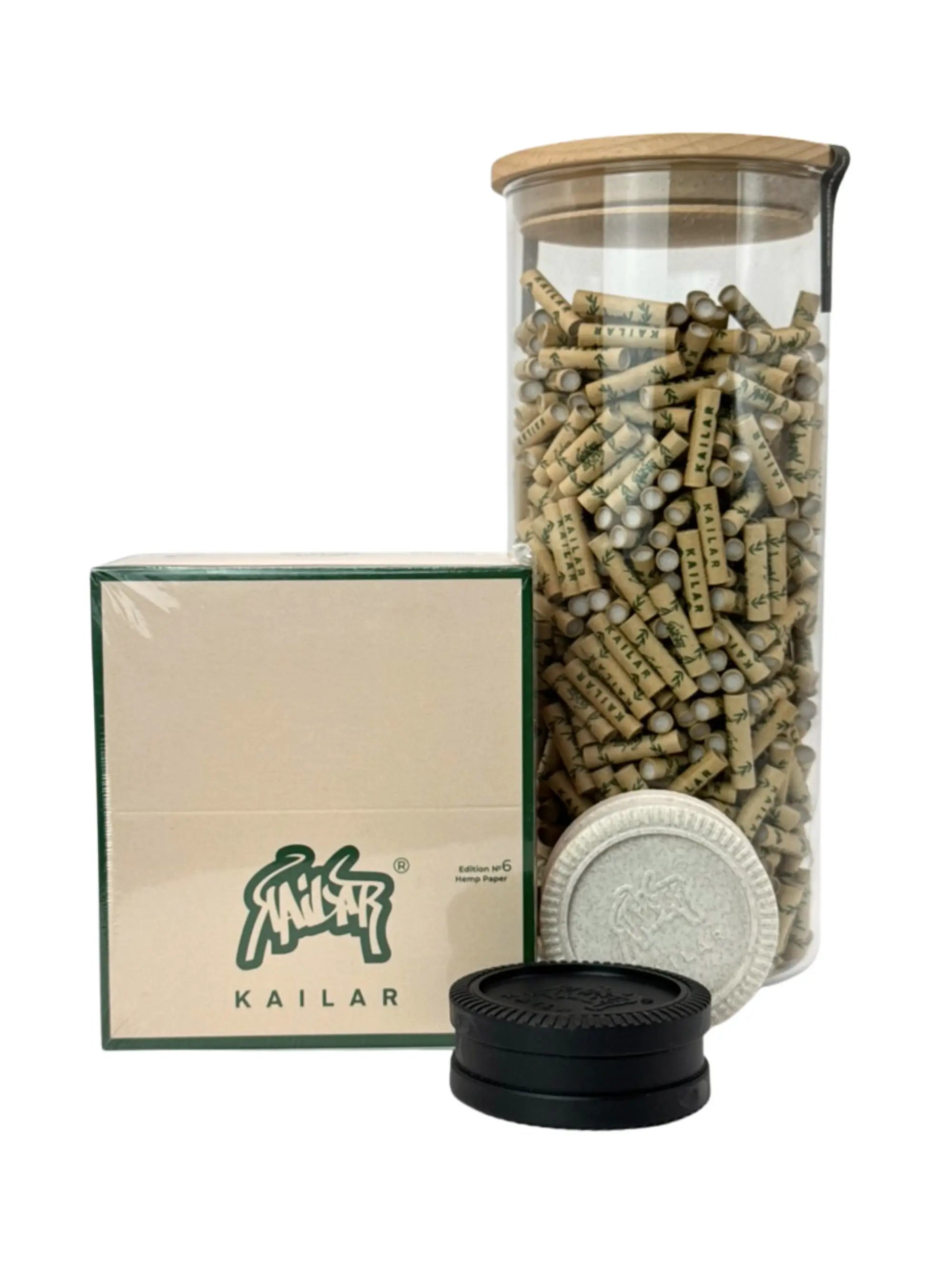 Kailar Bundle Hemp – Hemp Papers, Aktivkohlefilter & Hemp-Grinder