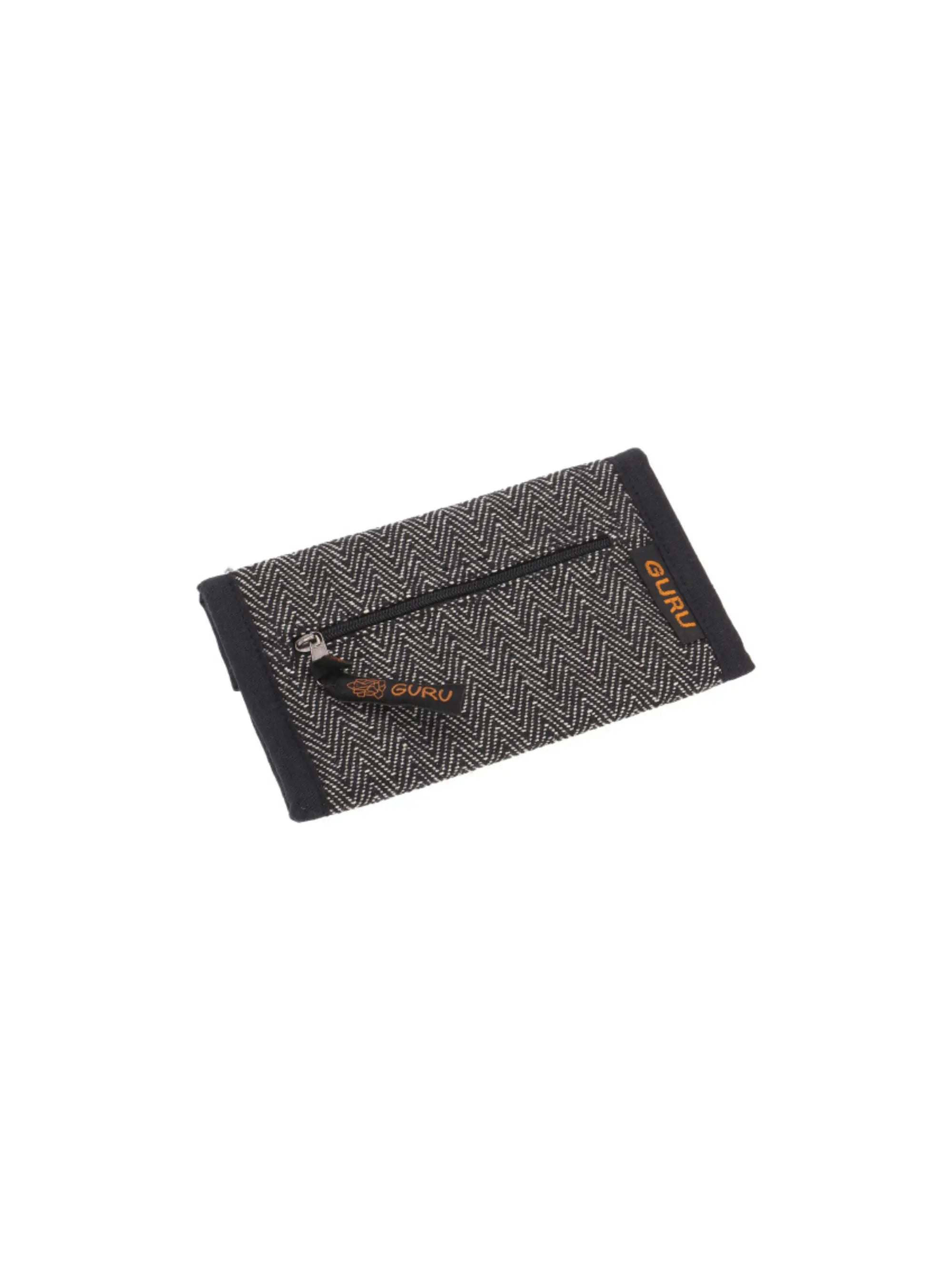 Tabaktasche aus Stoff mit Fischgrätenmuster in Schwarz für Tabak und Zubehör