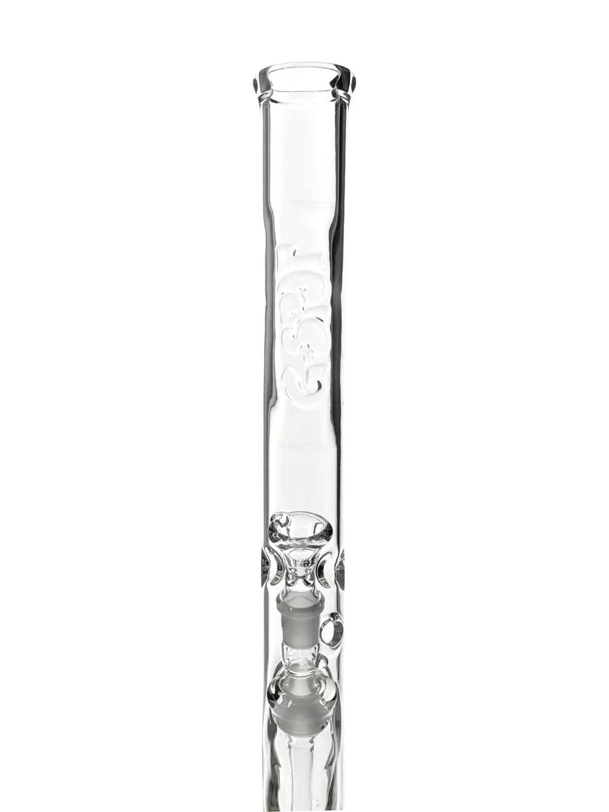 Zylinderbong mit Eiskerben und G-SPOT Panzerschliff & Flame Polished Logo